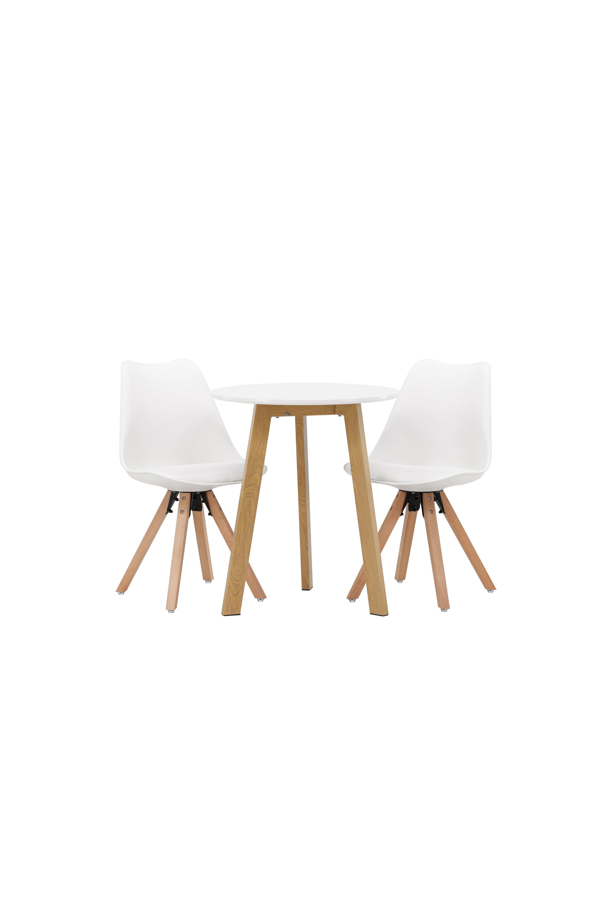 Leonora Esszimmerset + Zeno ⌀65cm/2St. in Natur, Weiss präsentiert im Onlineshop von KAQTU Design AG. Esszimmerset ist von Venture Home