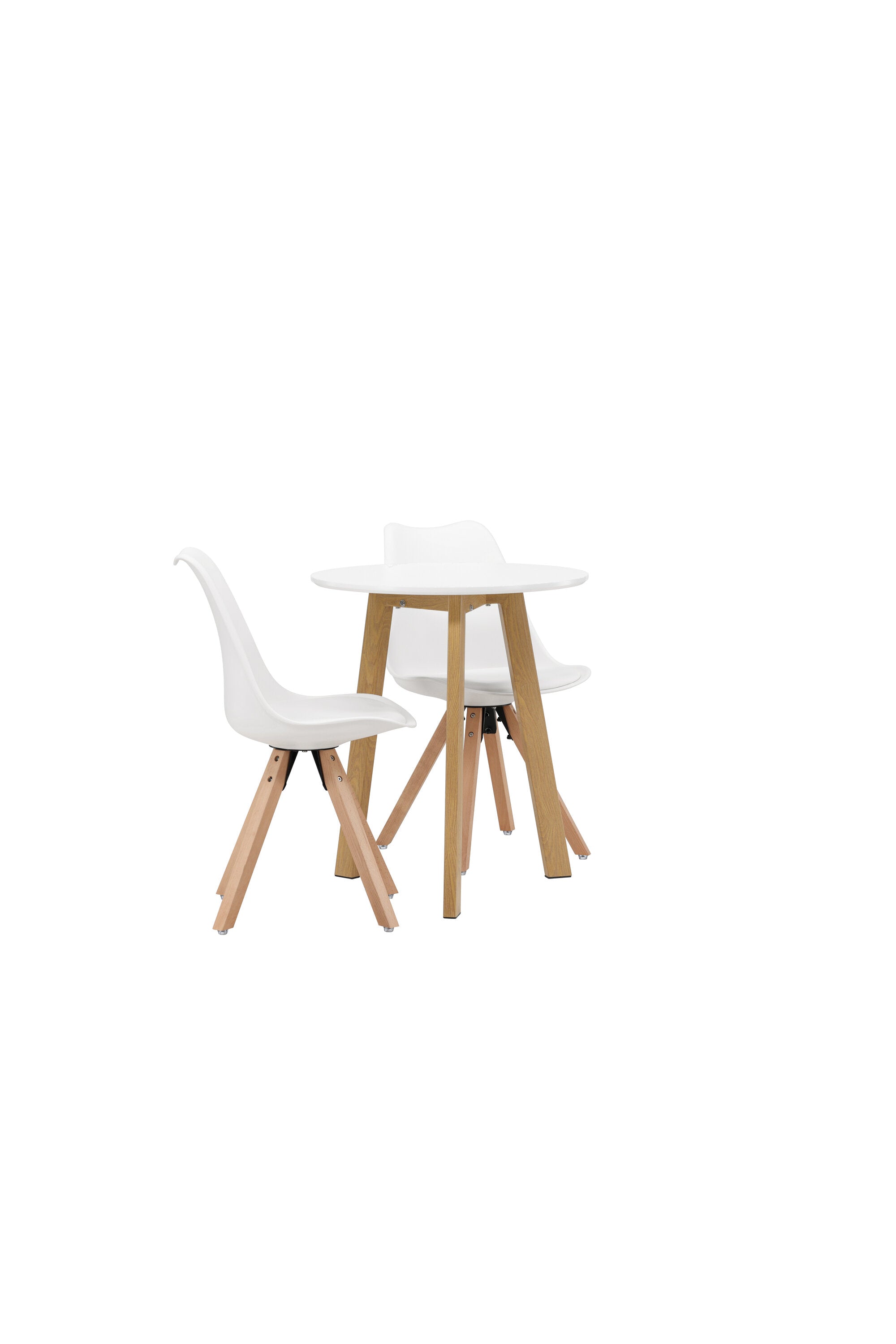 Leonora Esszimmerset + Zeno ⌀65cm/2St. in Natur, Weiss präsentiert im Onlineshop von KAQTU Design AG. Esszimmerset ist von Venture Home
