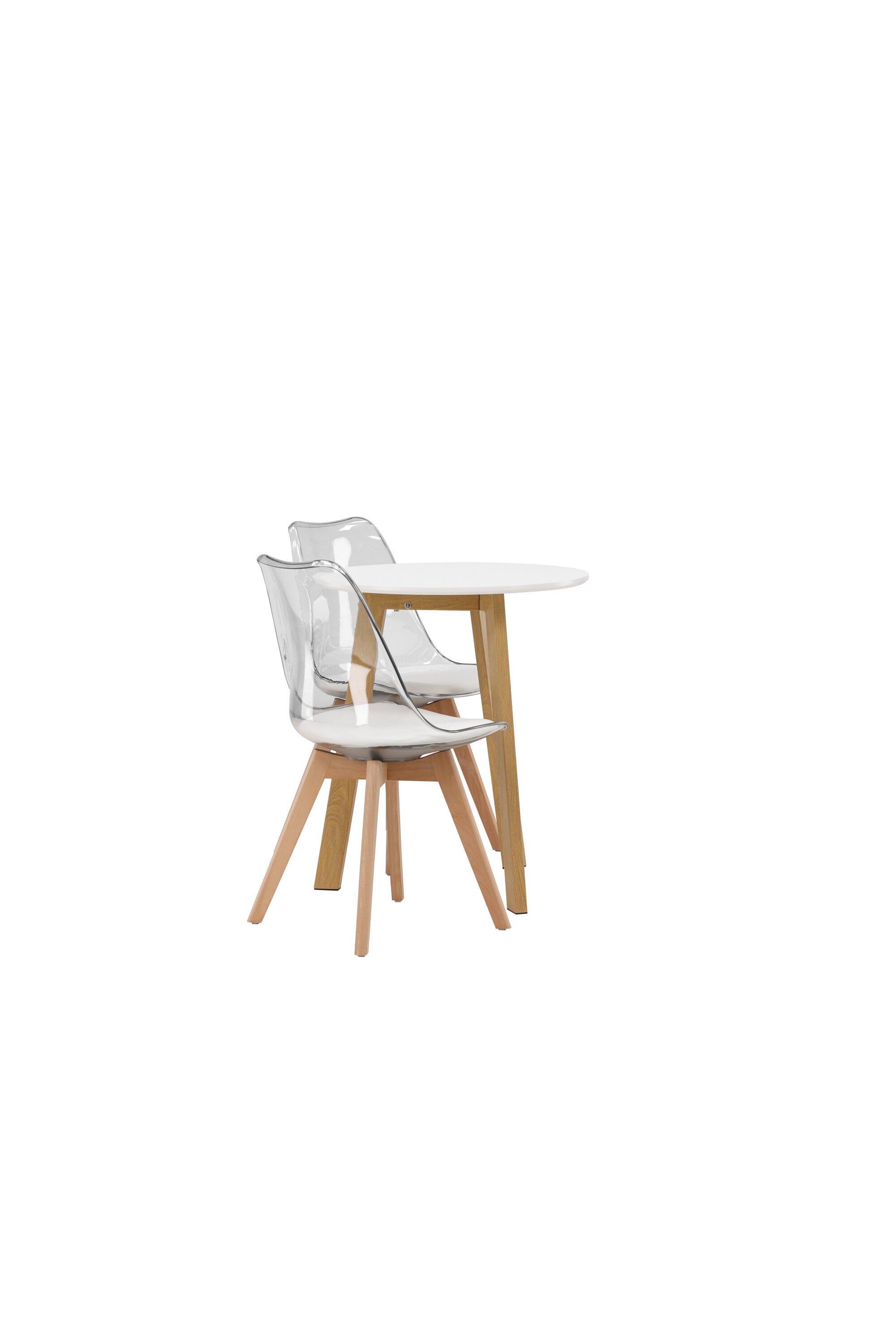 Leonora Esszimmerset + Edvin ⌀65cm/2St. in Natur,Transparent,Weiss präsentiert im Onlineshop von KAQTU Design AG. Esszimmerset ist von Venture Home