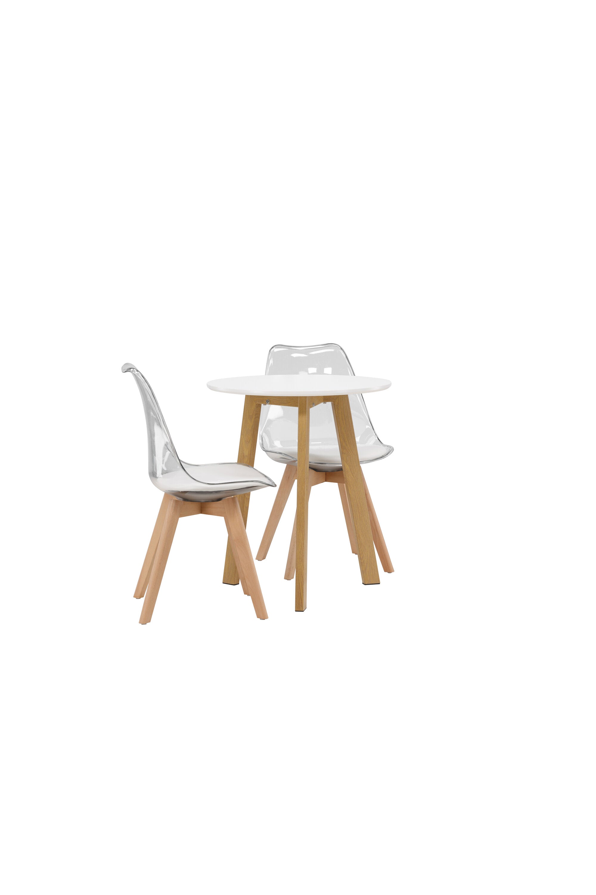 Leonora Esszimmerset + Edvin ⌀65cm/2St. in Natur,Transparent,Weiss präsentiert im Onlineshop von KAQTU Design AG. Esszimmerset ist von Venture Home