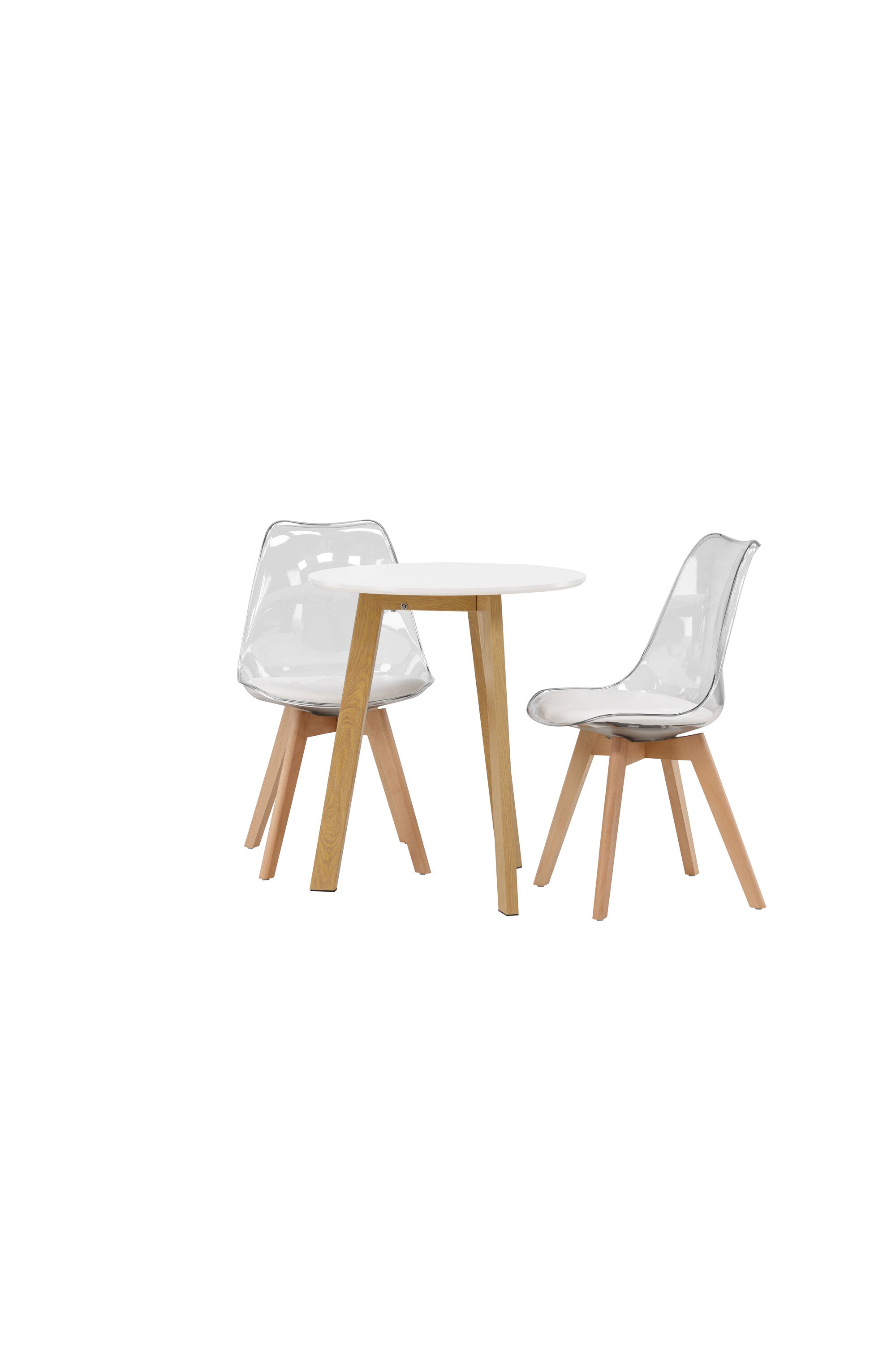 Leonora Esszimmerset + Edvin ⌀65cm/2St. in Natur,Transparent,Weiss präsentiert im Onlineshop von KAQTU Design AG. Esszimmerset ist von Venture Home