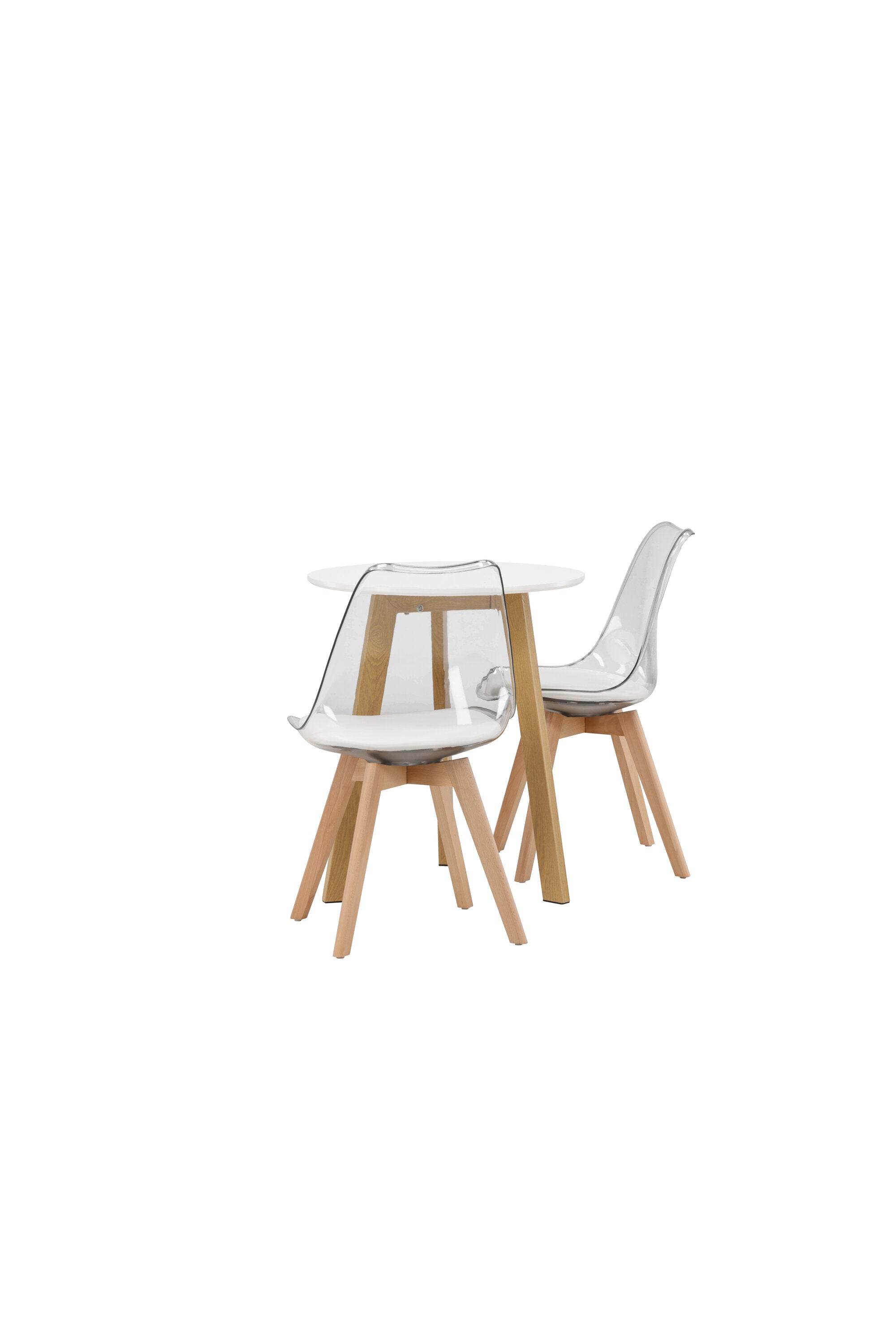 Leonora Esszimmerset + Edvin ⌀65cm/2St. in Natur,Transparent,Weiss präsentiert im Onlineshop von KAQTU Design AG. Esszimmerset ist von Venture Home