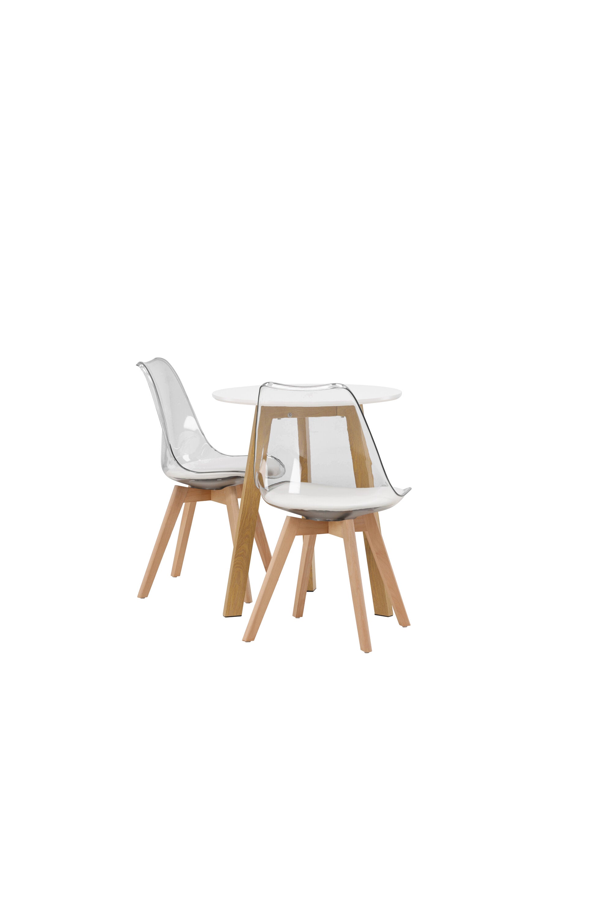 Leonora Esszimmerset + Edvin ⌀65cm/2St. in Natur,Transparent,Weiss präsentiert im Onlineshop von KAQTU Design AG. Esszimmerset ist von Venture Home
