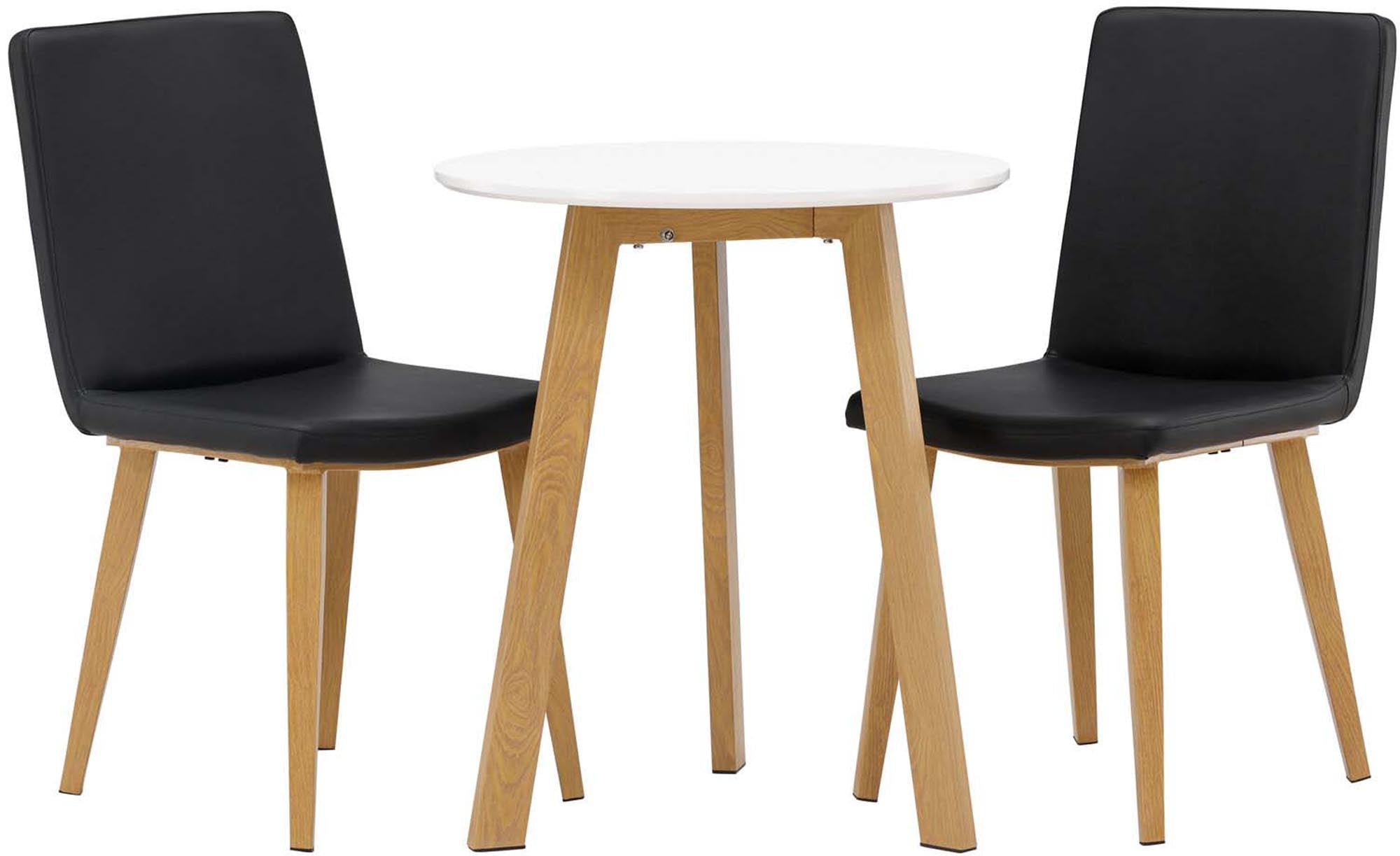 Elegantes Leonora Esszimmerset mit 2 Stühlen, 65cm, von Venture Home.