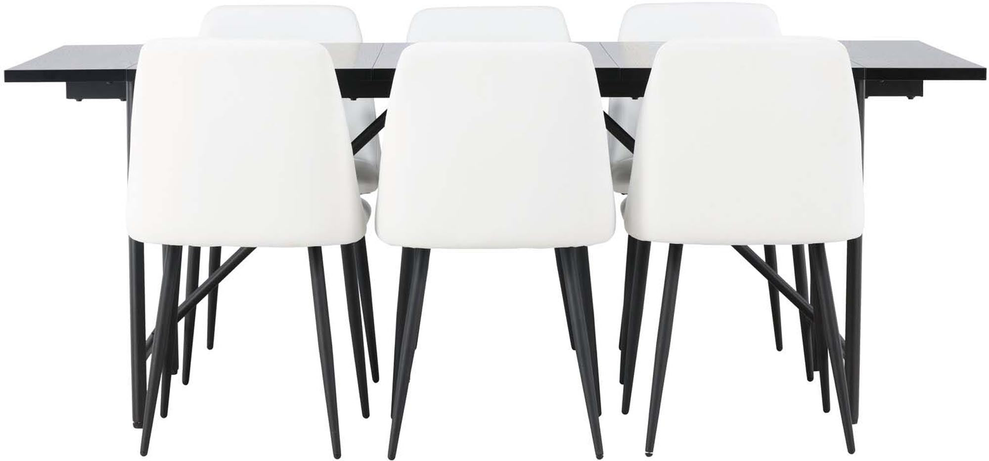 Elegantes Esszimmerset Astrid 200cm mit luxuriösen Night-Stühlen. Perfekt für stilvolle Dinner und gemütliche Zusammenkünfte.