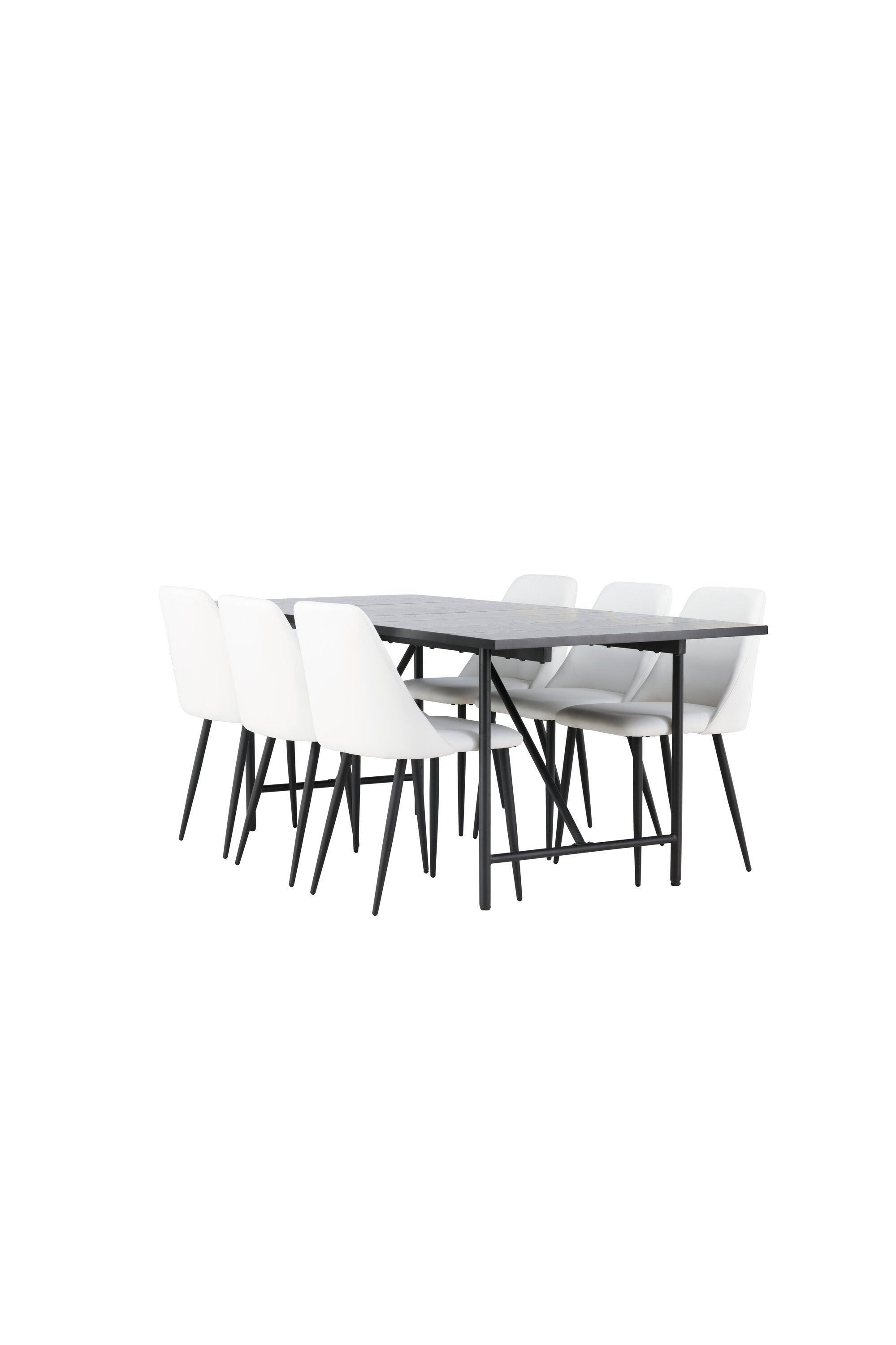 Astrid Esszimmerset + Night 200cm/6St. in Schwarz-Weiss präsentiert im Onlineshop von KAQTU Design AG. Esszimmerset ist von Venture Home