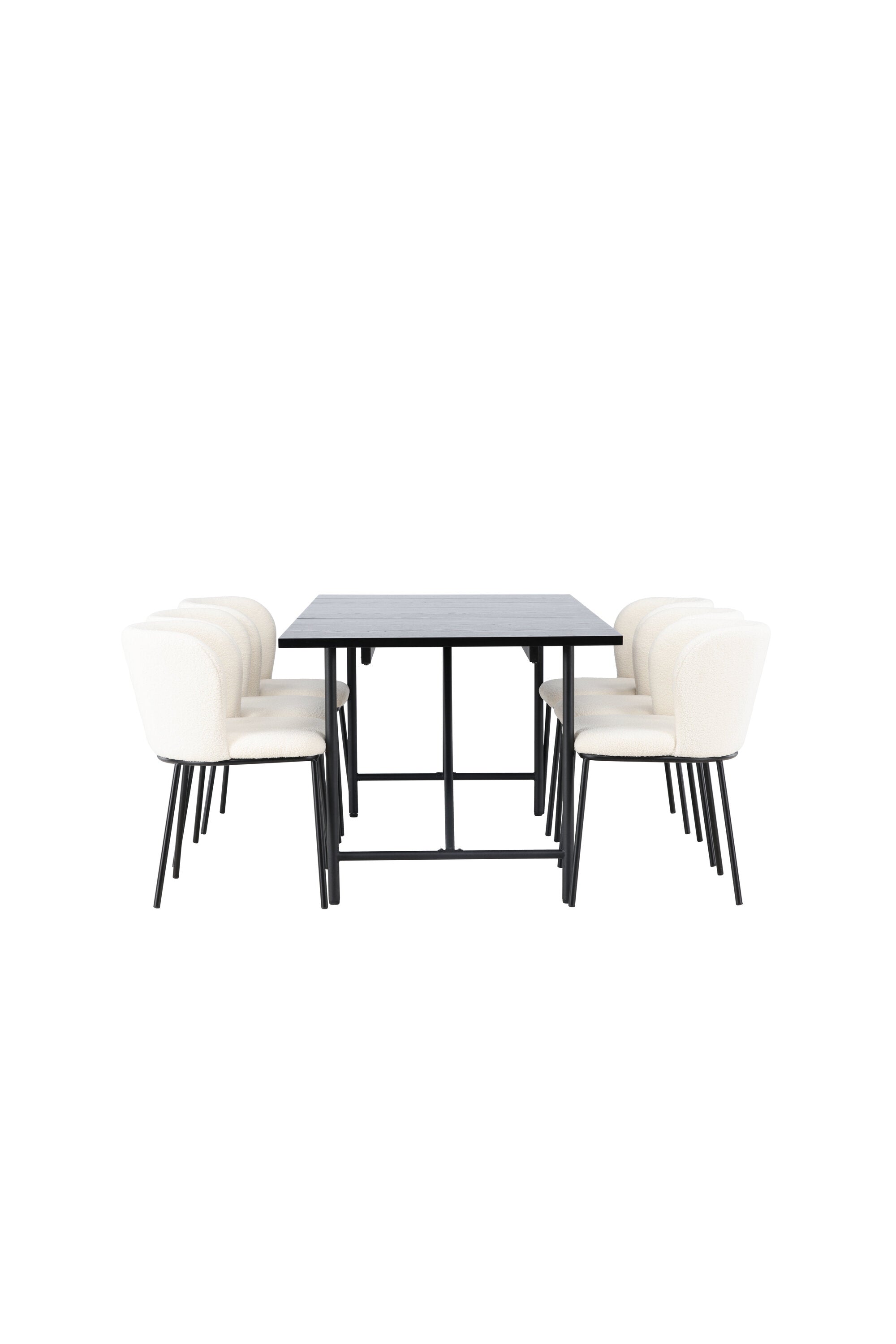 Astrid Esszimmerset + Edina 200cm/6St. in Schwarz-Weiss präsentiert im Onlineshop von KAQTU Design AG. Esszimmerset ist von Venture Home