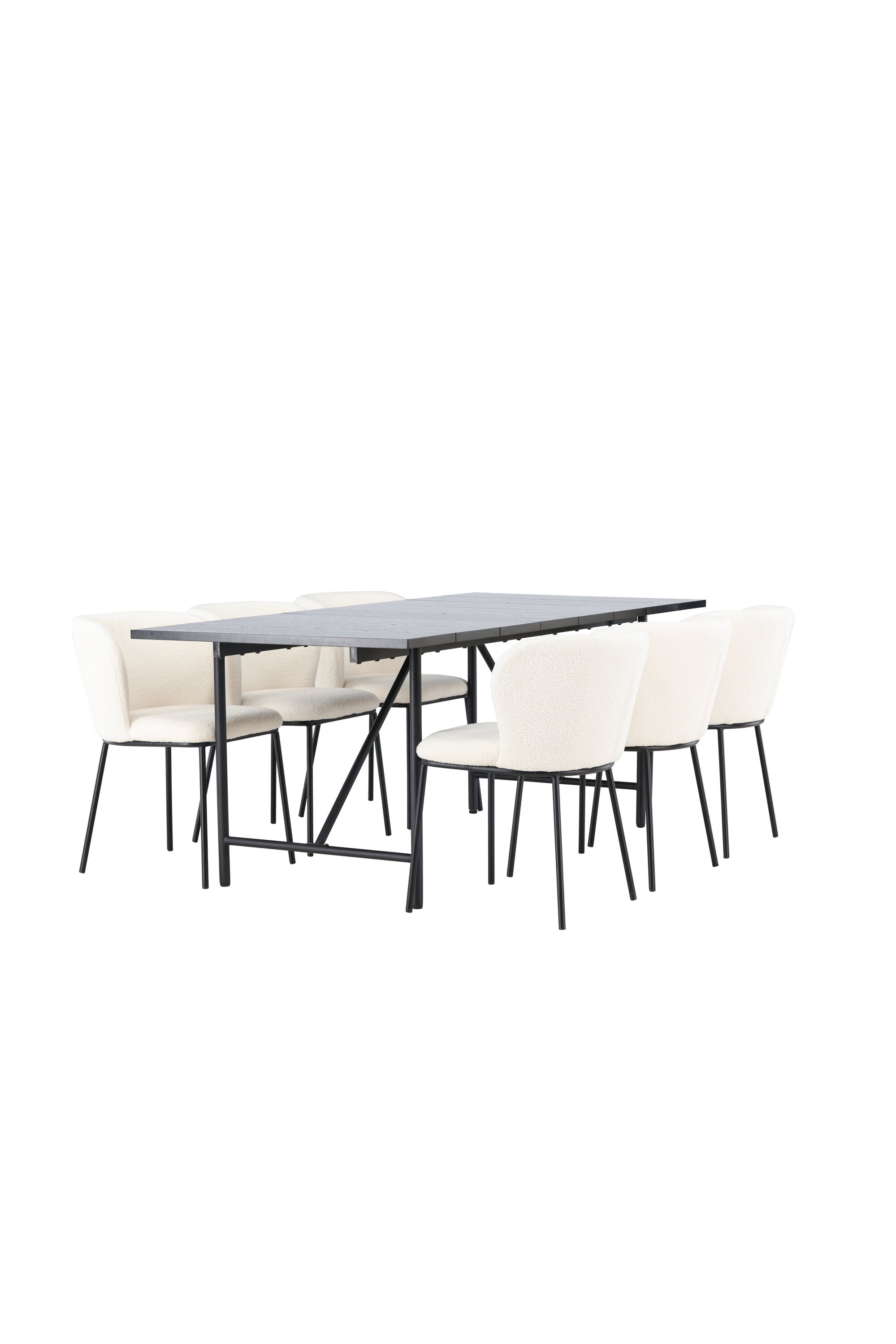 Astrid Esszimmerset + Edina 200cm/6St. in Schwarz-Weiss präsentiert im Onlineshop von KAQTU Design AG. Esszimmerset ist von Venture Home