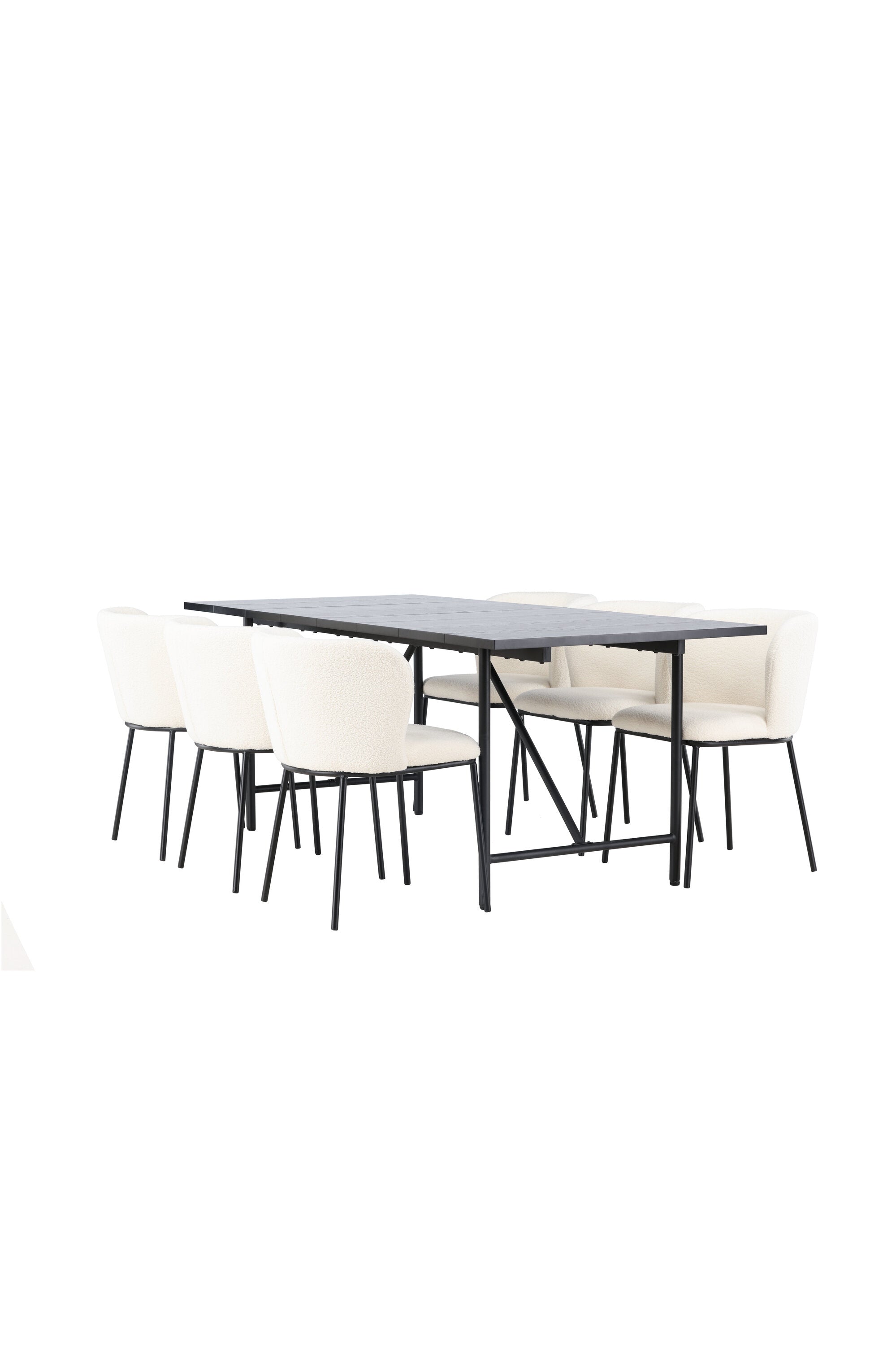 Astrid Esszimmerset + Edina 200cm/6St. in Schwarz-Weiss präsentiert im Onlineshop von KAQTU Design AG. Esszimmerset ist von Venture Home