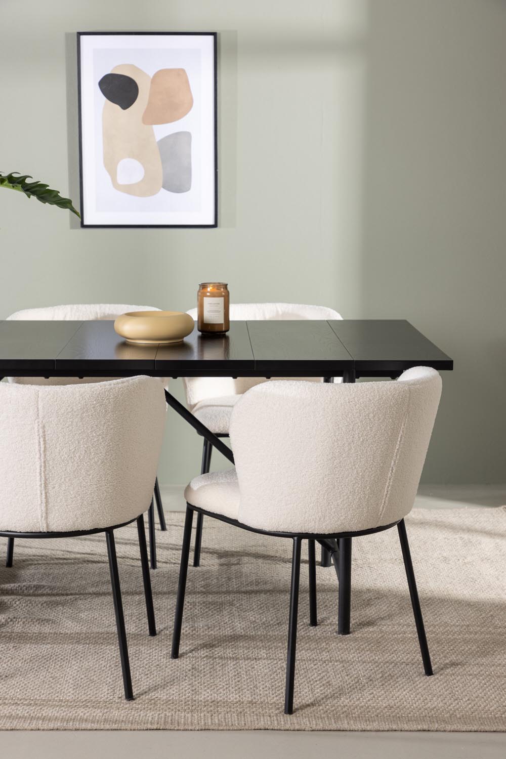 Astrid Esszimmerset + Edina 200cm/6St. in Schwarz-Weiss präsentiert im Onlineshop von KAQTU Design AG. Esszimmerset ist von Venture Home