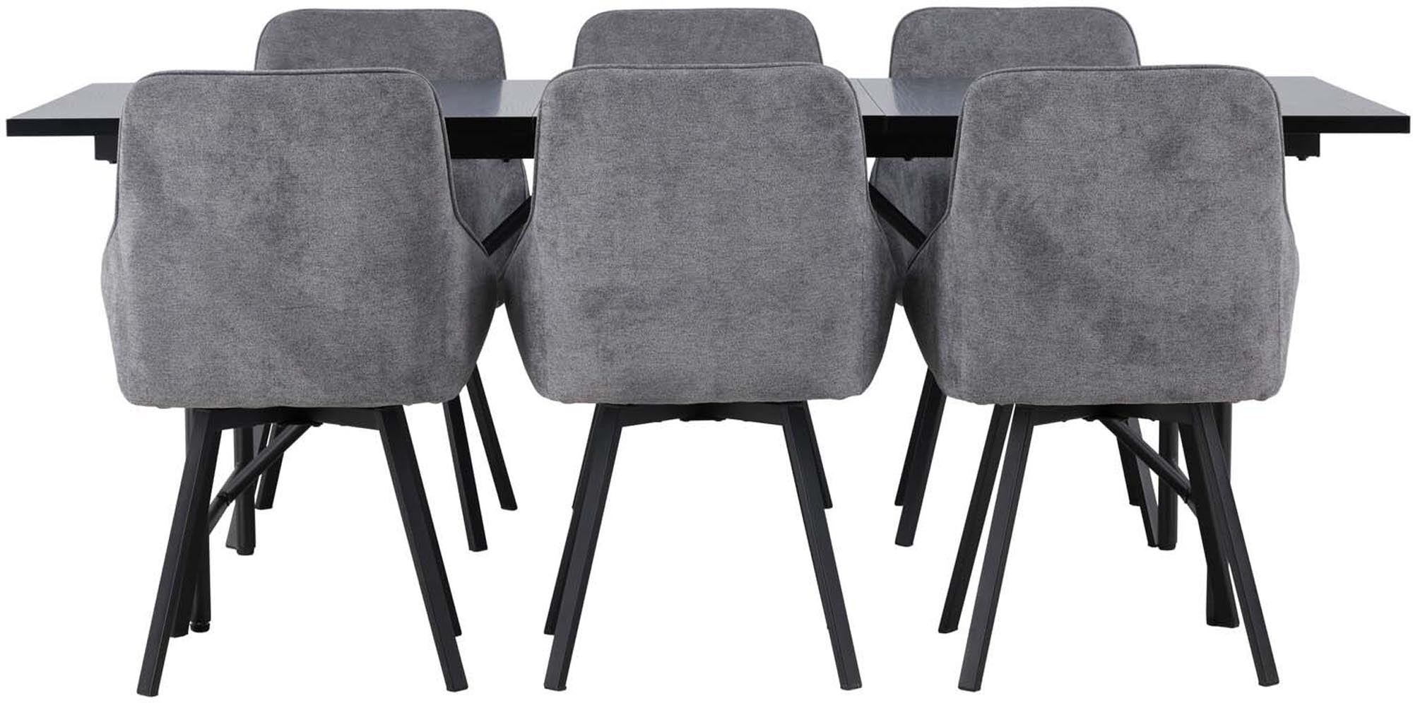 Modernes Esszimmerset Astrid mit 200cm Tisch und 6 Rosie-Stühlen. Stilvoll, funktional und perfekt für gesellige Abende.