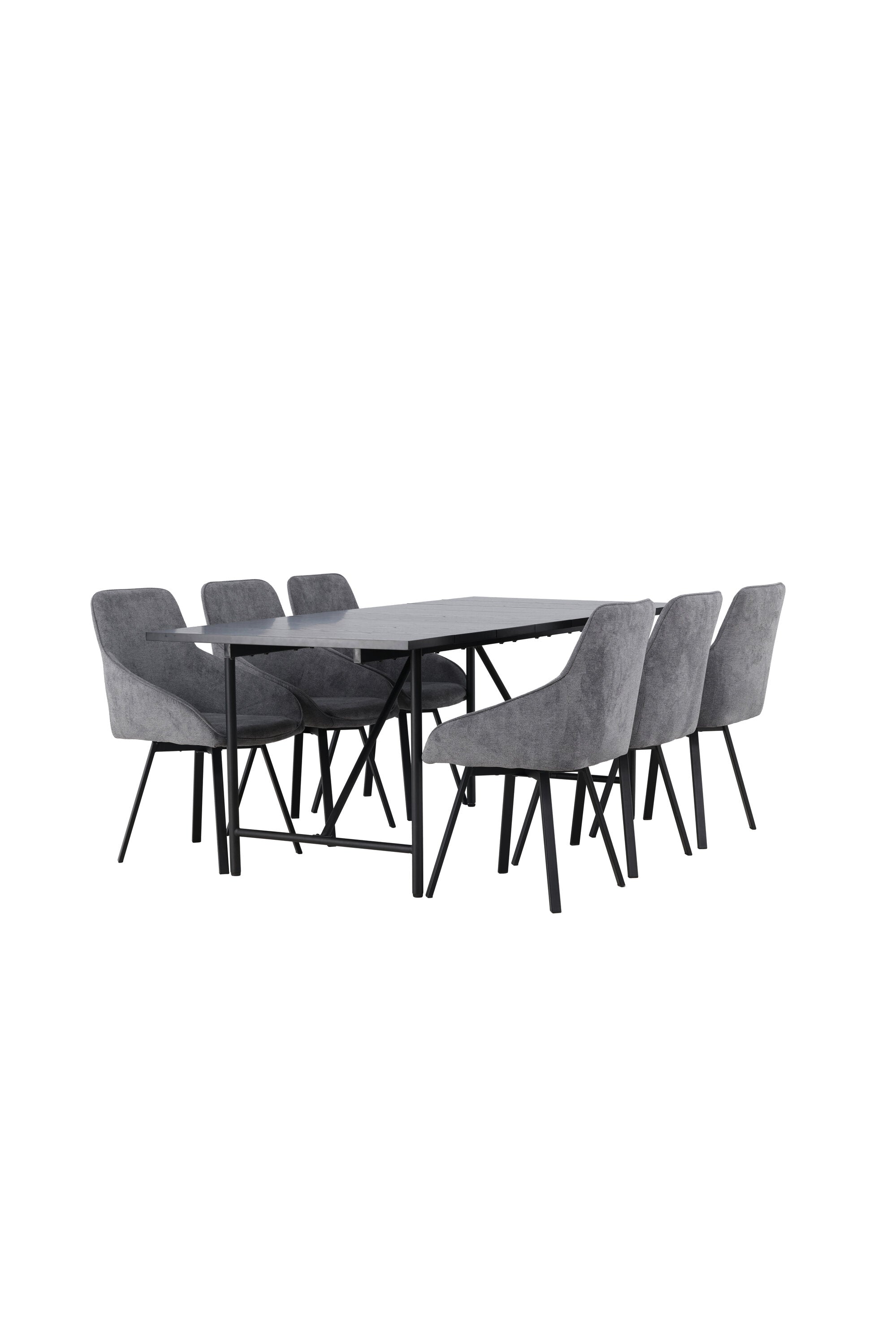 Astrid Esszimmerset + Rosie 200cm/6St. in Schwarzgrau präsentiert im Onlineshop von KAQTU Design AG. Esszimmerset ist von Venture Home