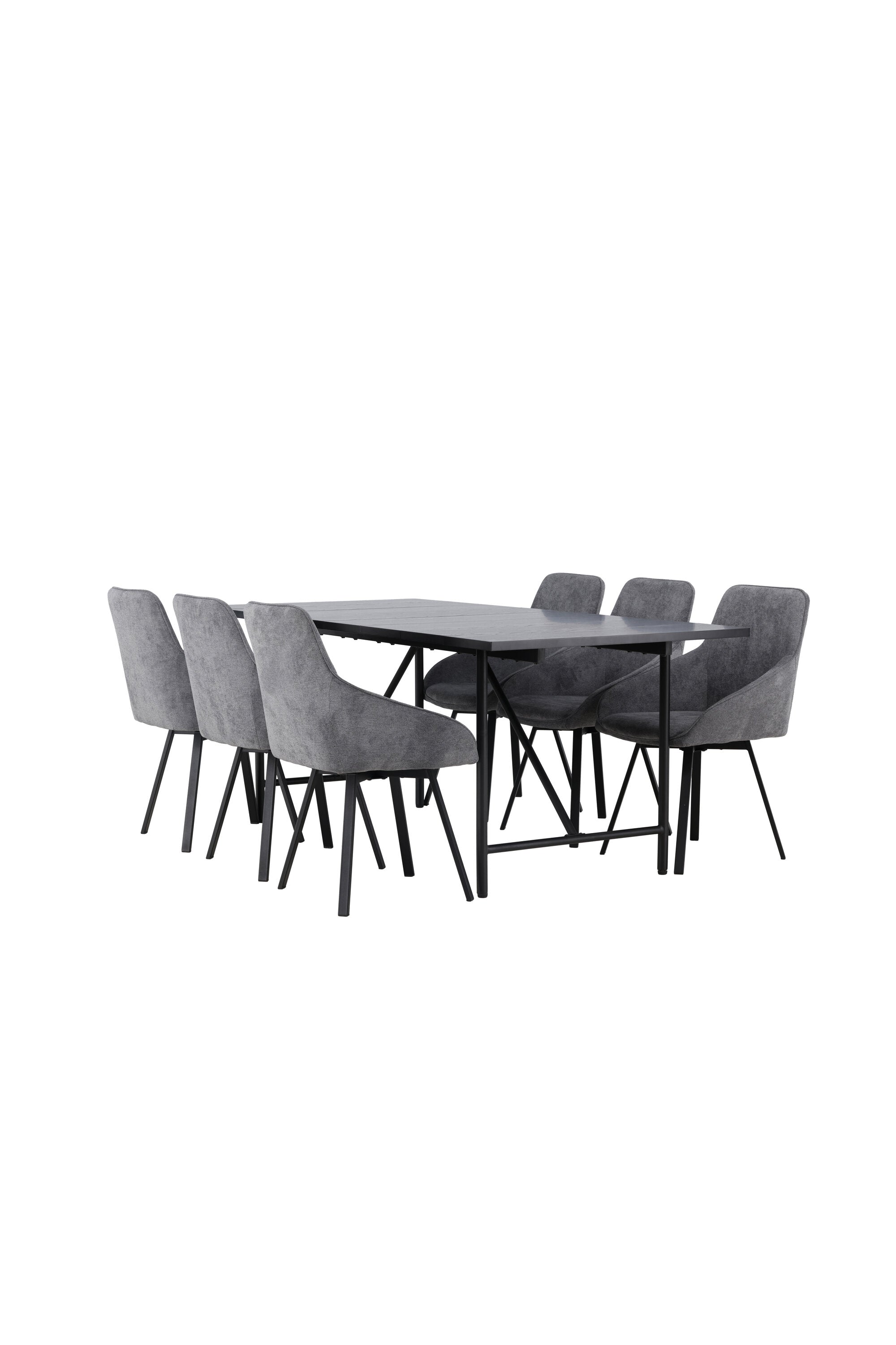 Astrid Esszimmerset + Rosie 200cm/6St. in Schwarzgrau präsentiert im Onlineshop von KAQTU Design AG. Esszimmerset ist von Venture Home