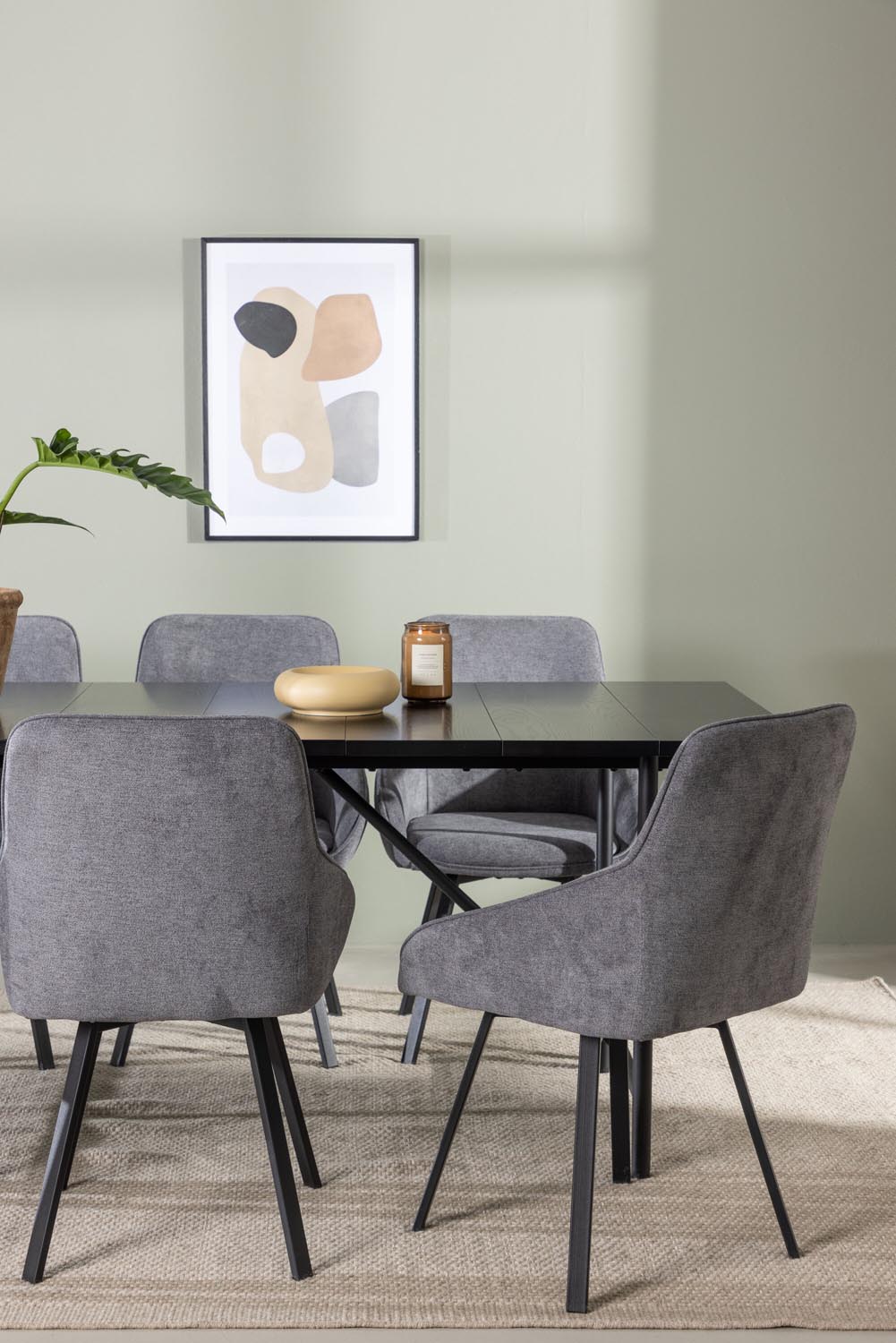 Astrid Esszimmerset + Rosie 200cm/6St. in Schwarzgrau präsentiert im Onlineshop von KAQTU Design AG. Esszimmerset ist von Venture Home