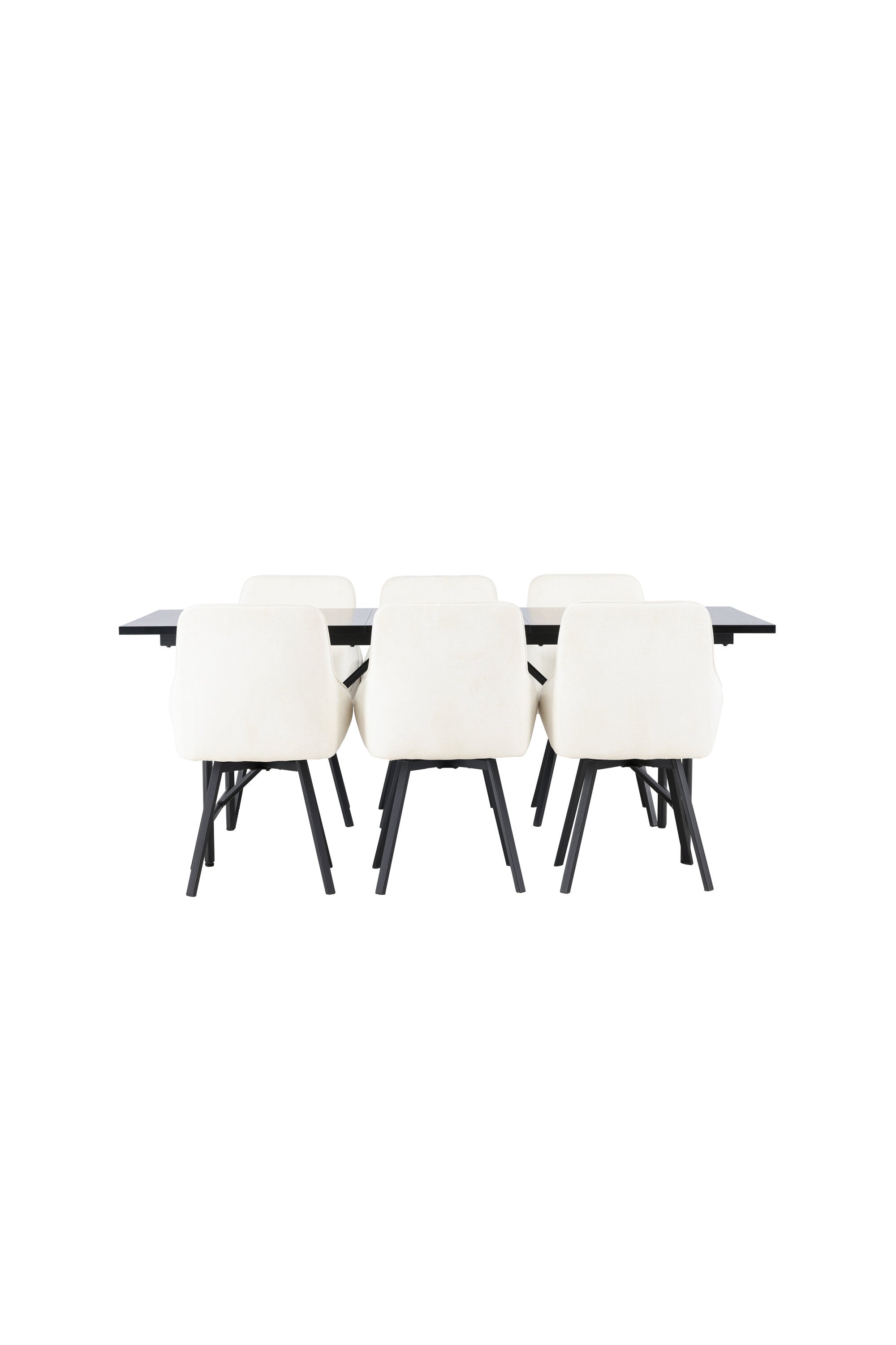 Astrid Esszimmerset + Rosie 200cm/6St. in Beige, Schwarz präsentiert im Onlineshop von KAQTU Design AG. Esszimmerset ist von Venture Home