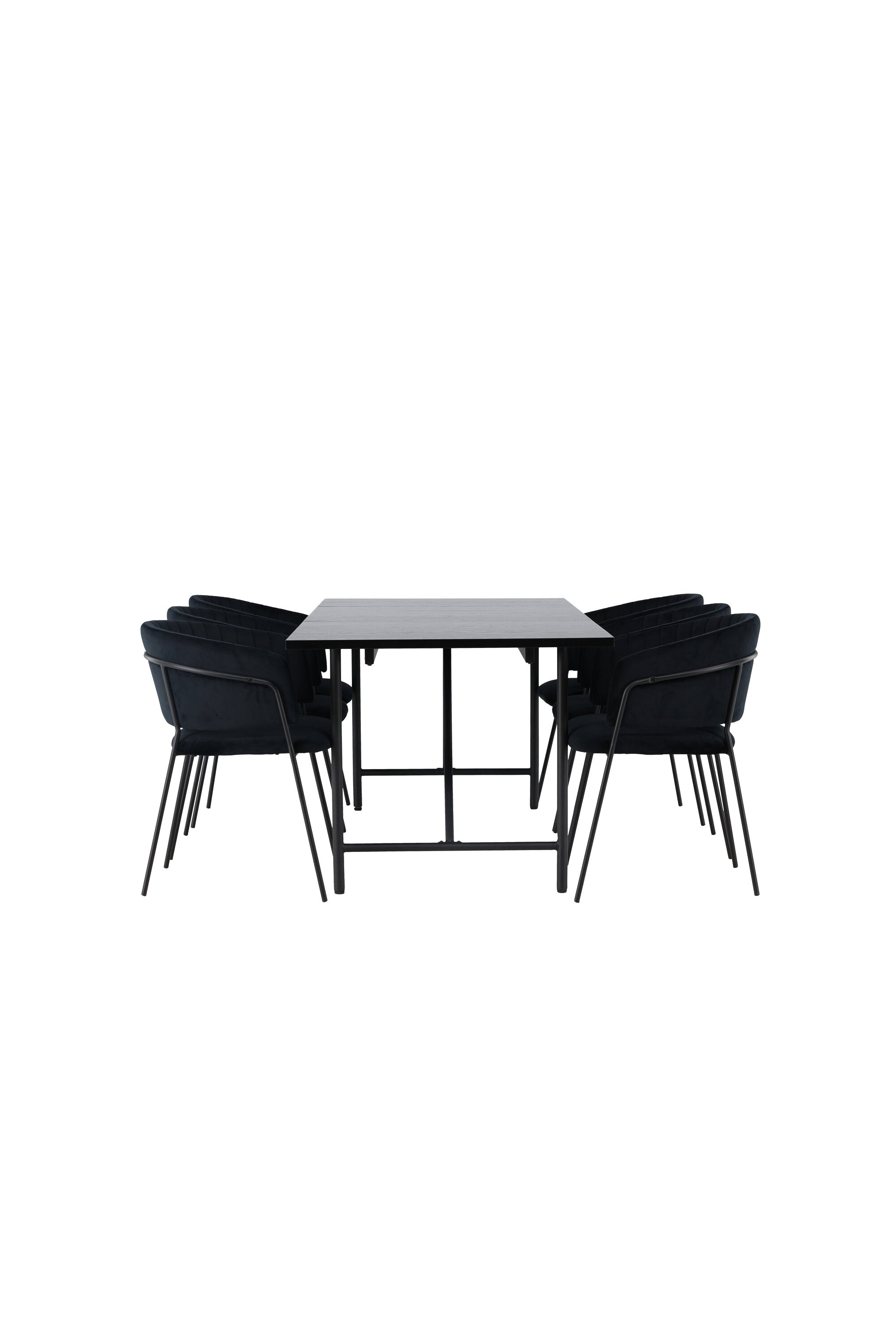 Astrid Esszimmerset + Selma 200cm/6St. in Schwarz präsentiert im Onlineshop von KAQTU Design AG. Esszimmerset ist von Venture Home