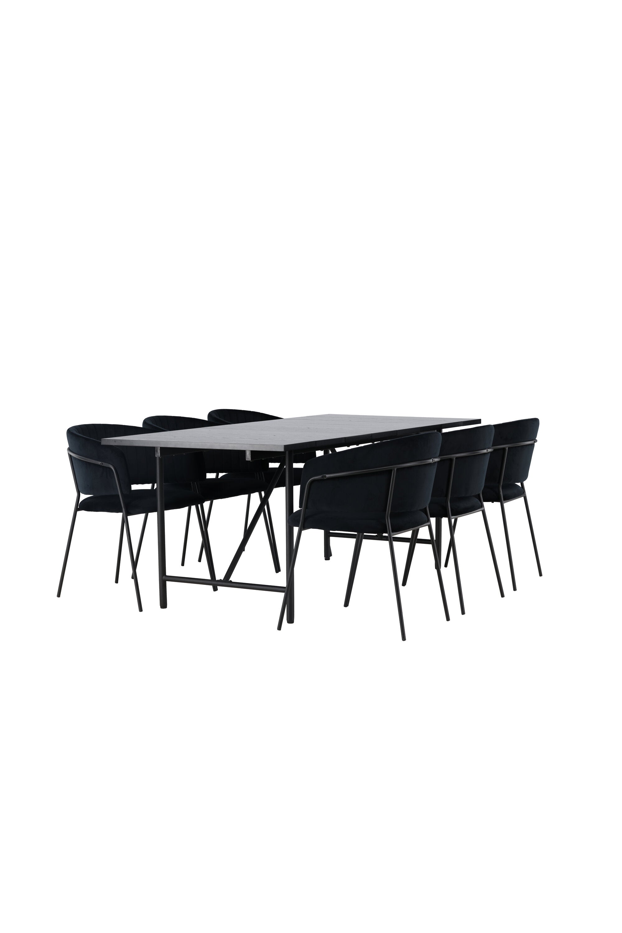 Astrid Esszimmerset + Selma 200cm/6St. in Schwarz präsentiert im Onlineshop von KAQTU Design AG. Esszimmerset ist von Venture Home