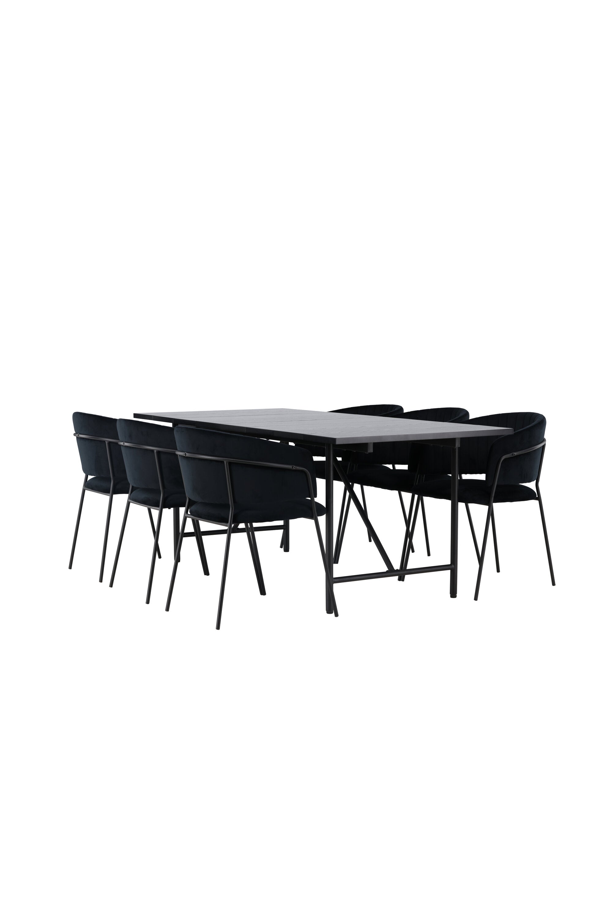 Astrid Esszimmerset + Selma 200cm/6St. in Schwarz präsentiert im Onlineshop von KAQTU Design AG. Esszimmerset ist von Venture Home