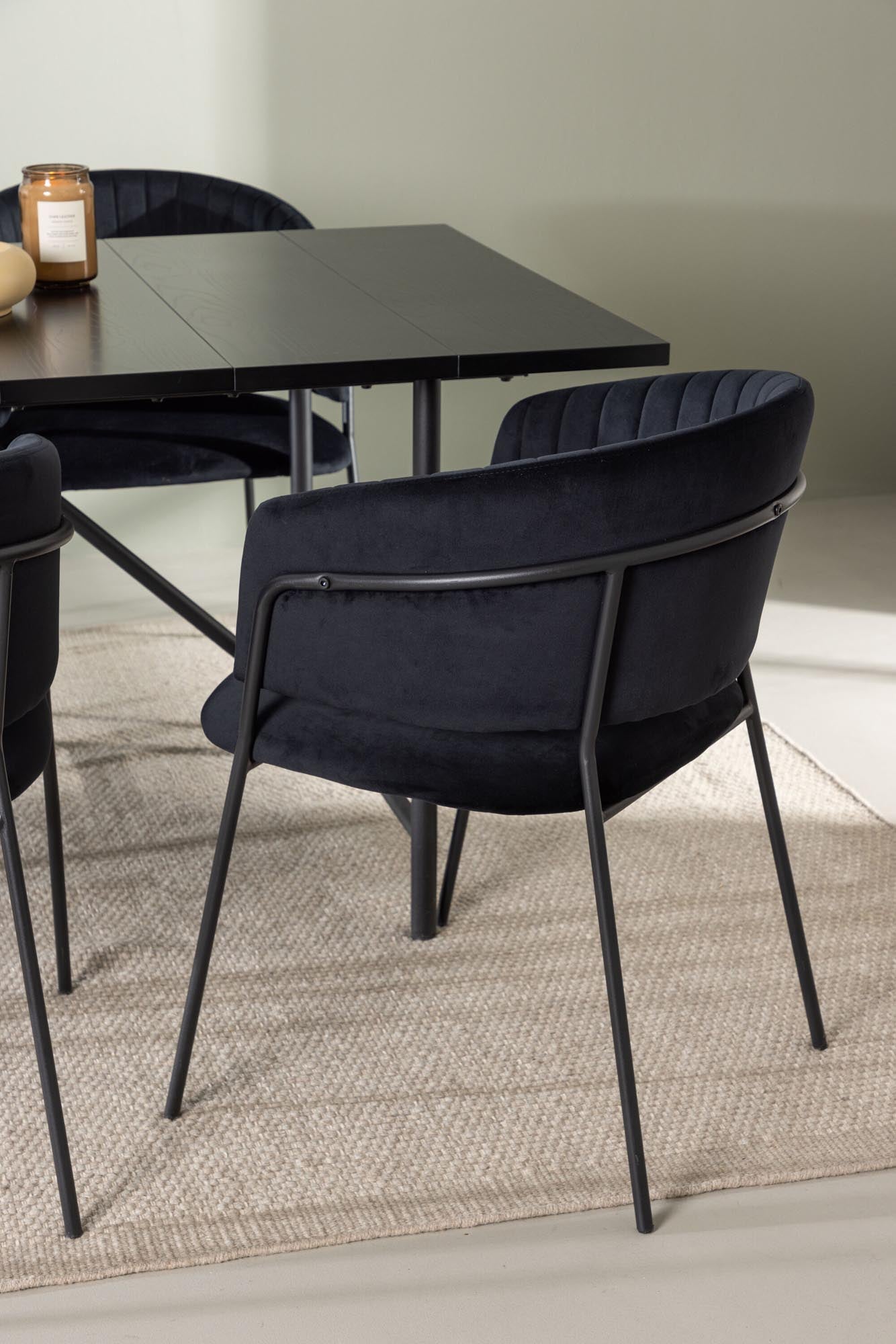 Modernes Astrid Esszimmerset mit 6 eleganten Selma Stühlen, 200cm, ideal für gesellige Abende und stilvolle Einrichtung.