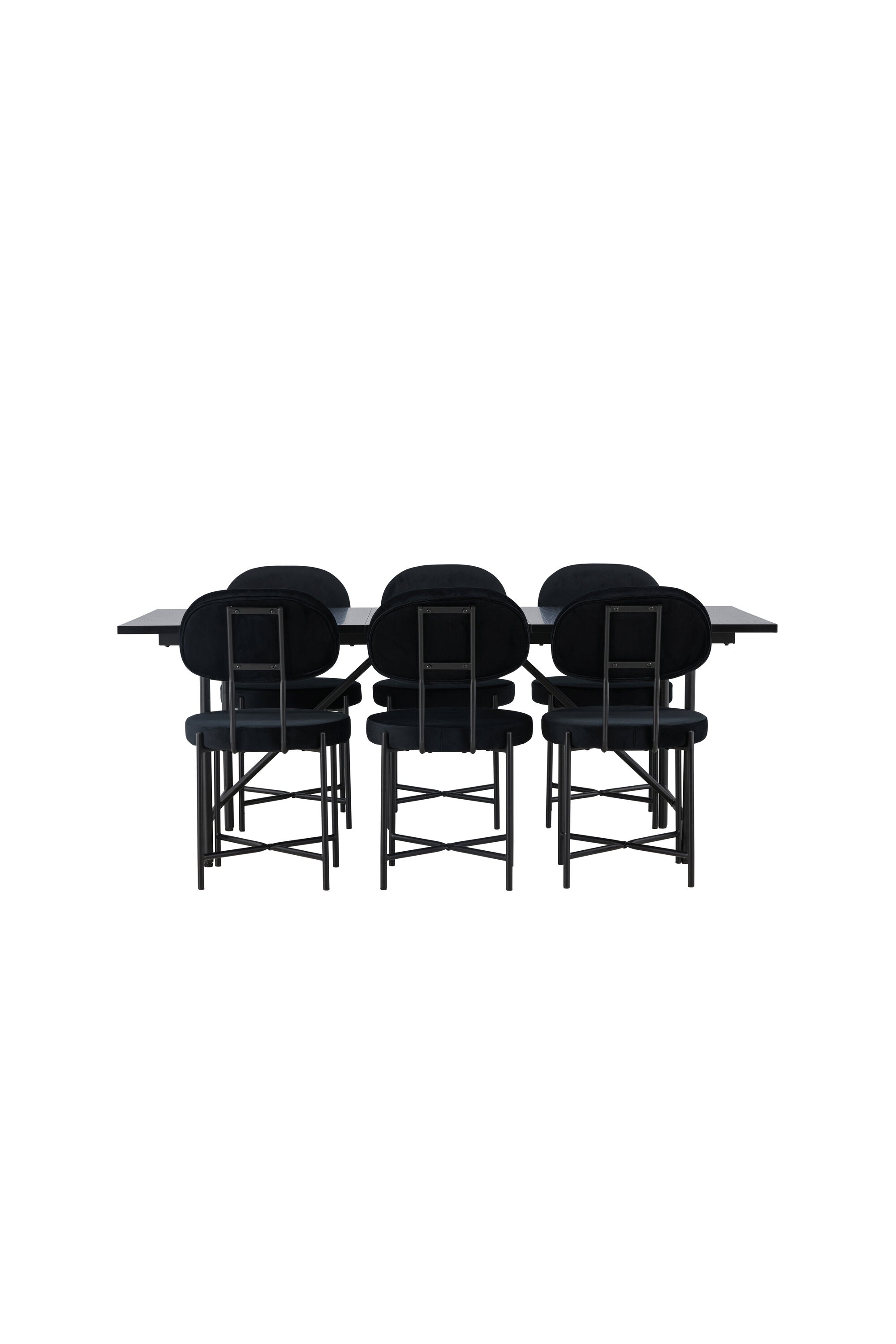 Astrid Esszimmerset + Stella 200cm/6St. in Schwarz präsentiert im Onlineshop von KAQTU Design AG. Esszimmerset ist von Venture Home