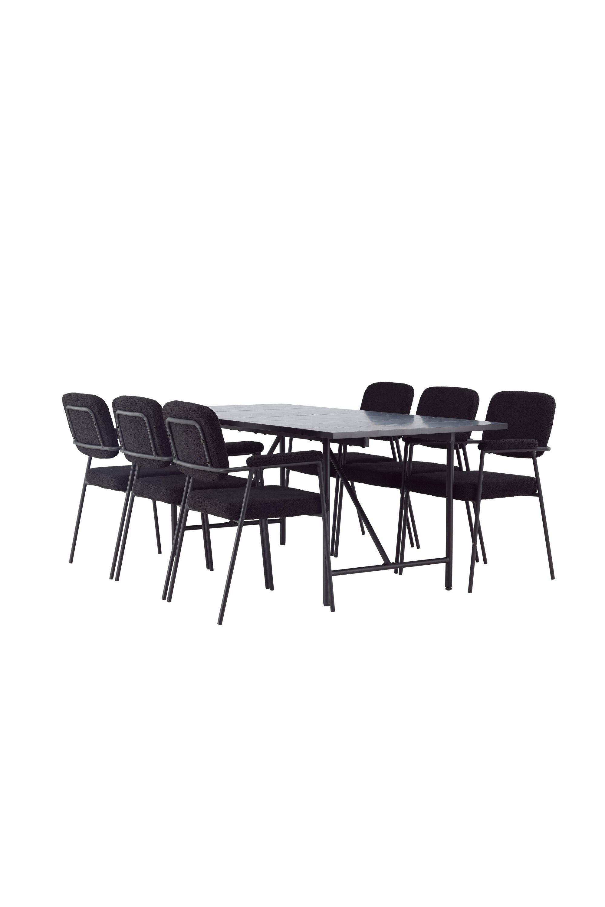 Astrid Esszimmerset + Yesterday 200cm/6St. in Schwarz präsentiert im Onlineshop von KAQTU Design AG. Esszimmerset ist von Venture Home