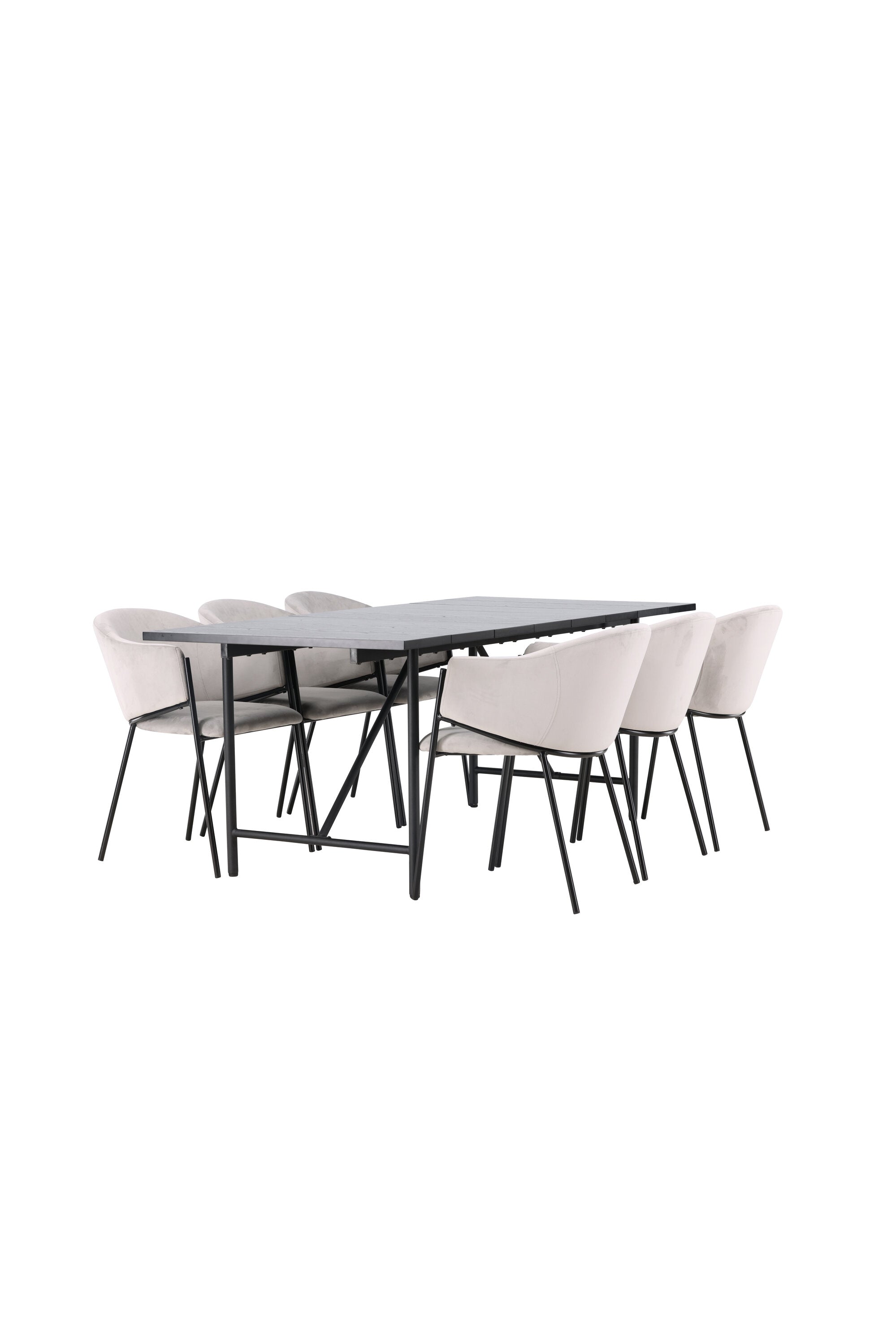 Astrid Esszimmerset + Evelina 200cm/6St. in Schwarzgrau präsentiert im Onlineshop von KAQTU Design AG. Esszimmerset ist von Venture Home