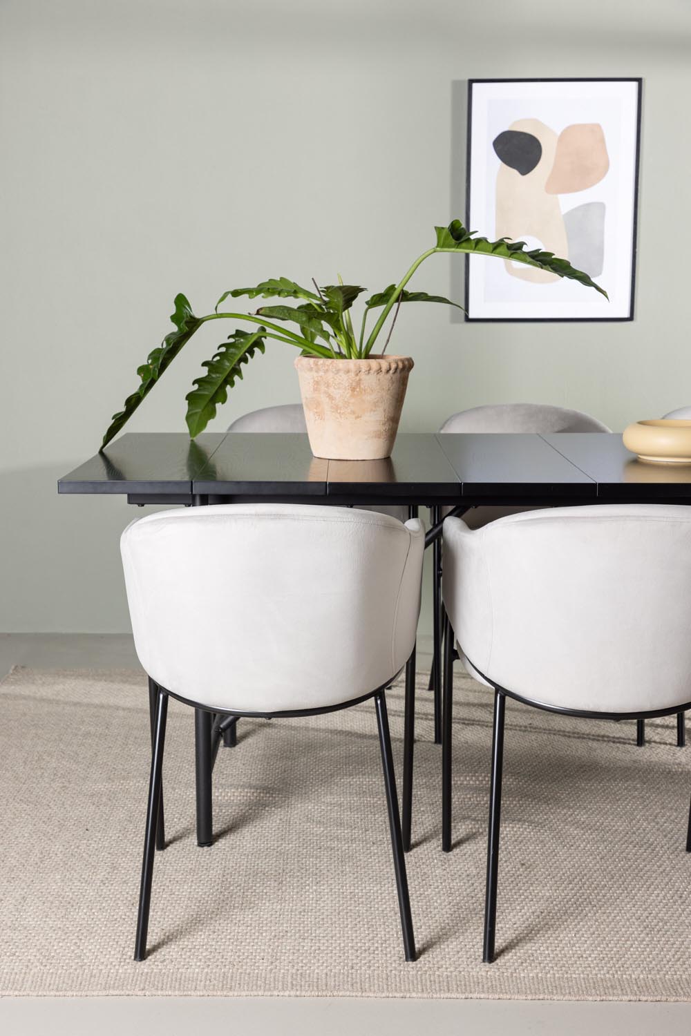 Astrid Esszimmerset + Evelina 200cm/6St. in Schwarzgrau präsentiert im Onlineshop von KAQTU Design AG. Esszimmerset ist von Venture Home