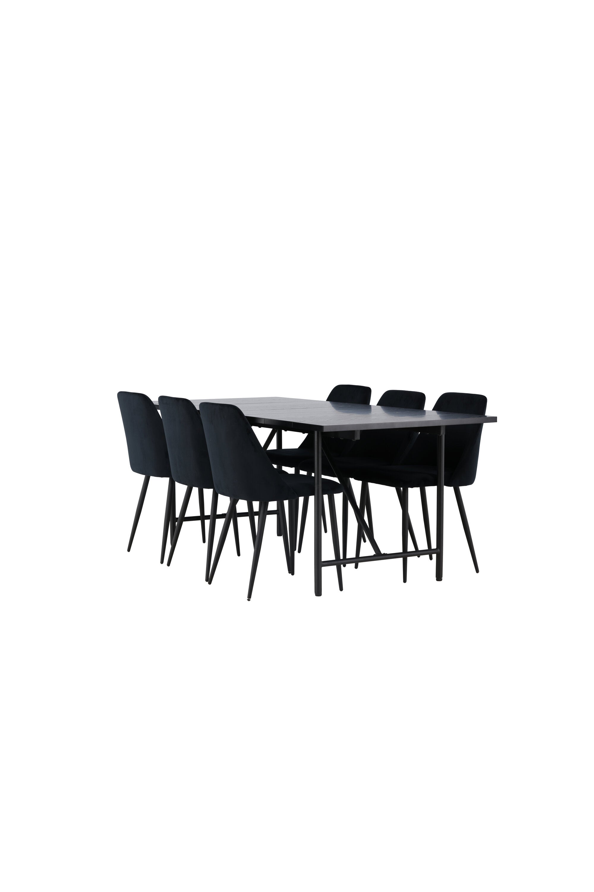 Astrid Esszimmerset + Night 200cm/6St. in Schwarz präsentiert im Onlineshop von KAQTU Design AG. Esszimmerset ist von Venture Home