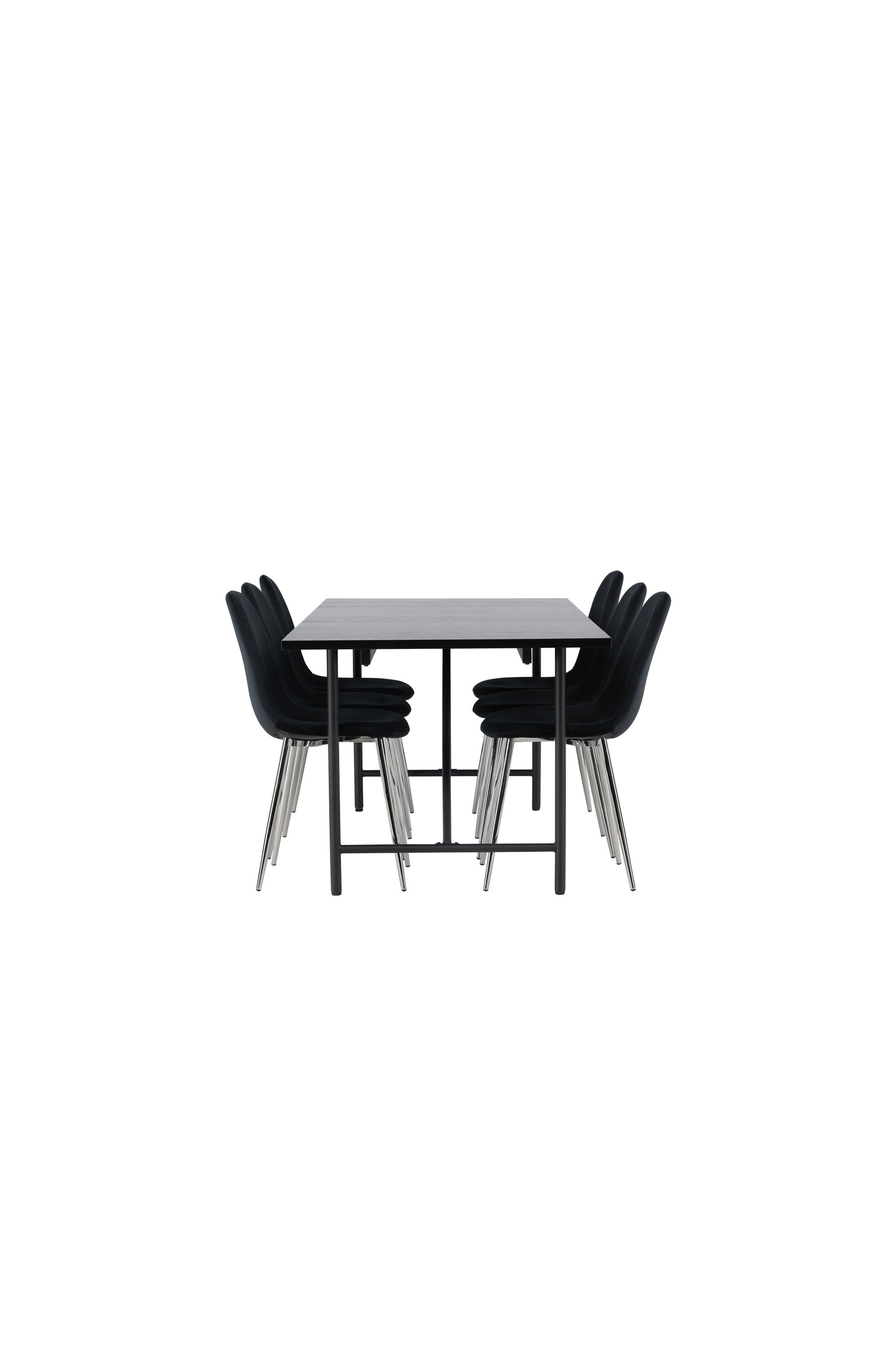 Astrid Esszimmerset + Polar 200cm/6St. in Schwarzes Silber präsentiert im Onlineshop von KAQTU Design AG. Esszimmerset ist von Venture Home