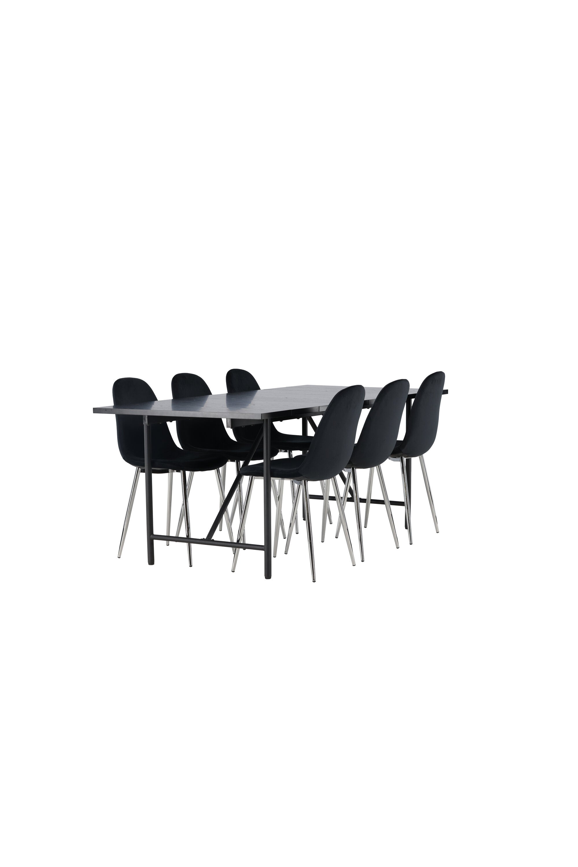Astrid Esszimmerset + Polar 200cm/6St. in Schwarzes Silber präsentiert im Onlineshop von KAQTU Design AG. Esszimmerset ist von Venture Home