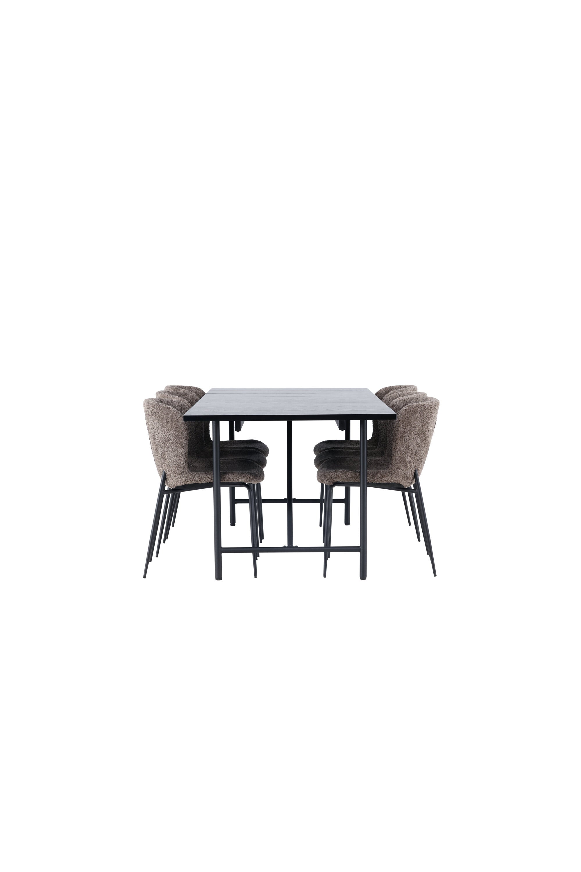 Astrid Esszimmerset + Modesto 200cm/6St. in Schwarz, Dunkelgrau präsentiert im Onlineshop von KAQTU Design AG. Esszimmerset ist von Venture Home
