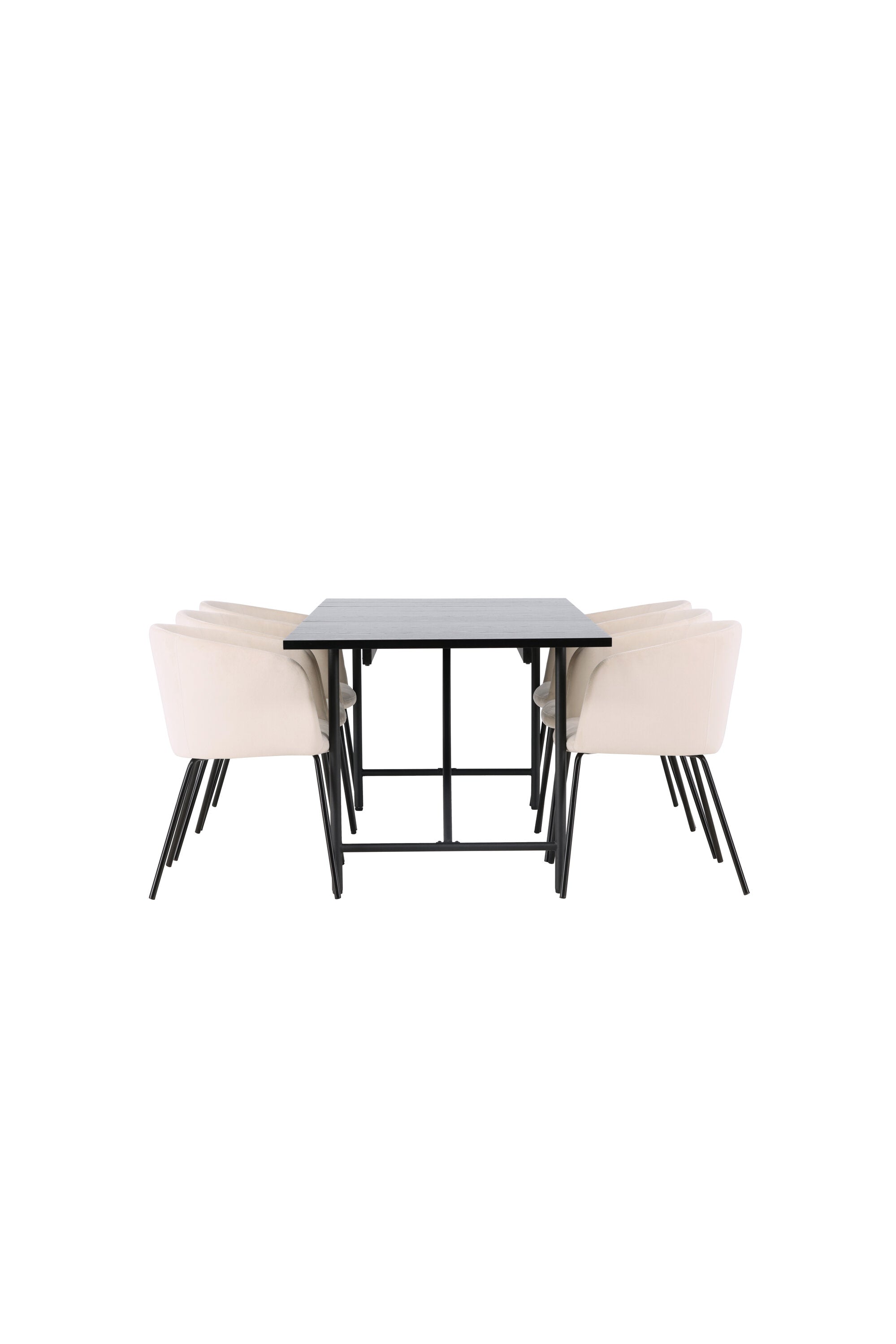 Astrid Esszimmerset + Berit 200cm/6St. in Beige, Schwarz präsentiert im Onlineshop von KAQTU Design AG. Esszimmerset ist von Venture Home