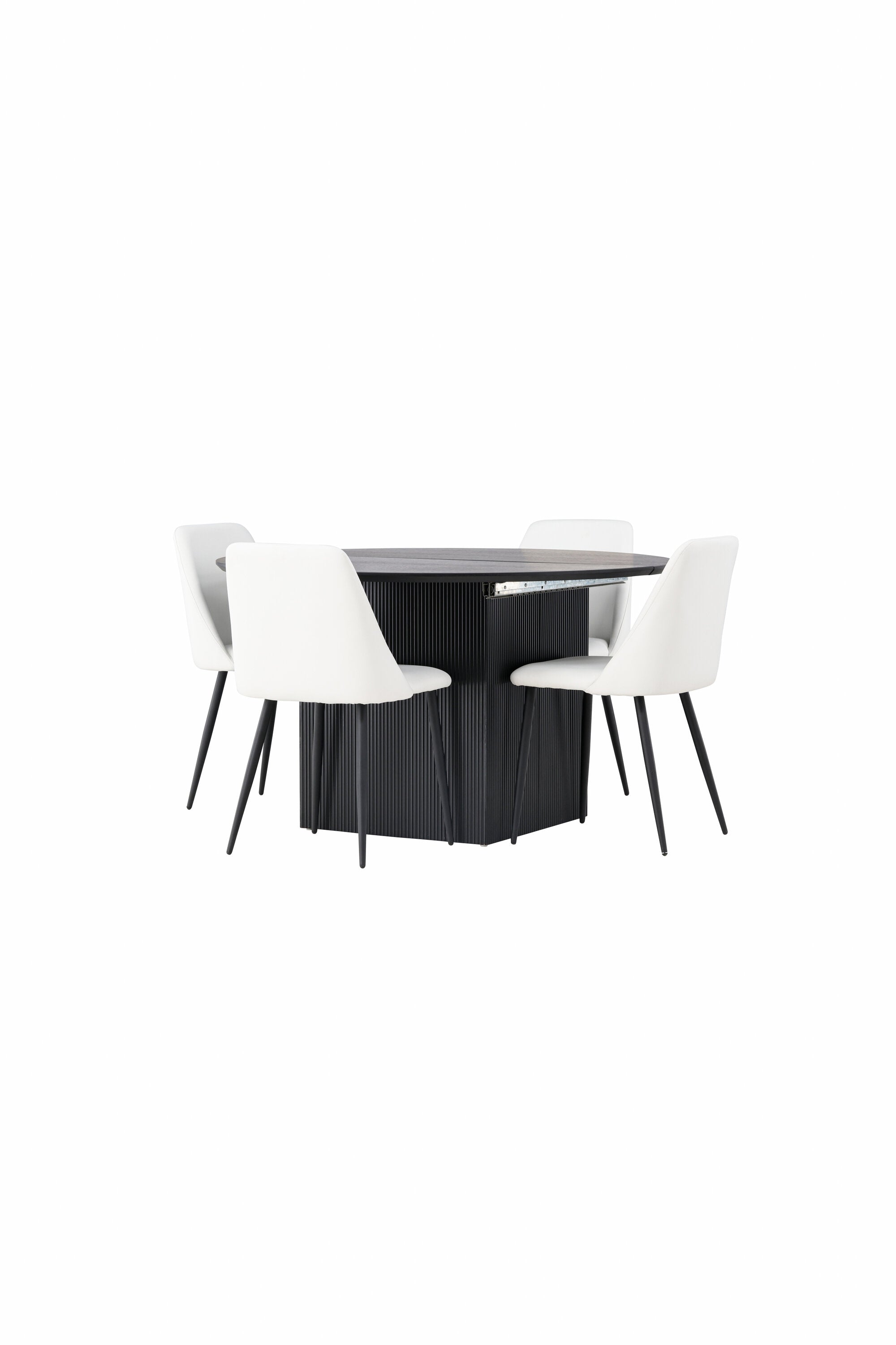 Matilda Esszimmerset + Night ⌀130cm/4St. in Schwarz-Weiss präsentiert im Onlineshop von KAQTU Design AG. Esszimmerset ist von Venture Home