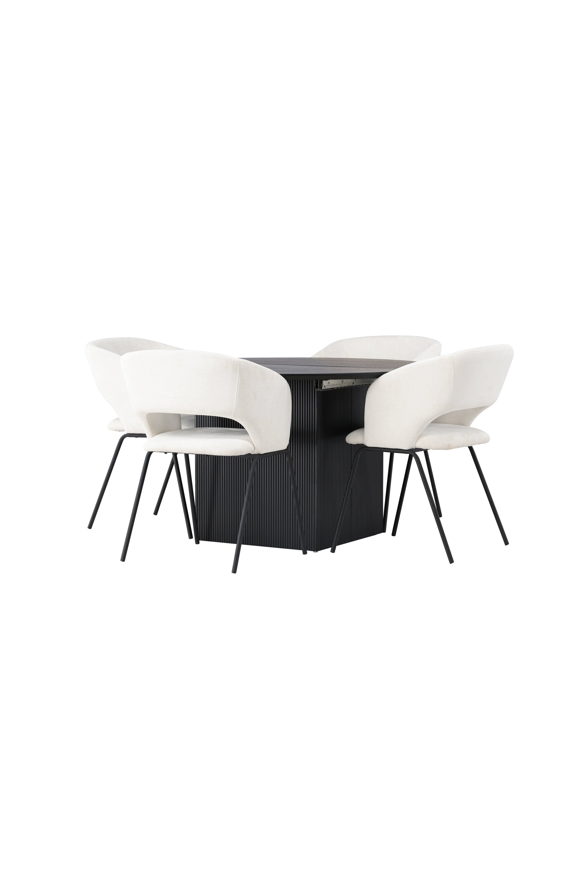 Matilda Esszimmerset + Day ⌀130cm/4St. in Schwarz, gebrochenes Weiss präsentiert im Onlineshop von KAQTU Design AG. Esszimmerset ist von Venture Home
