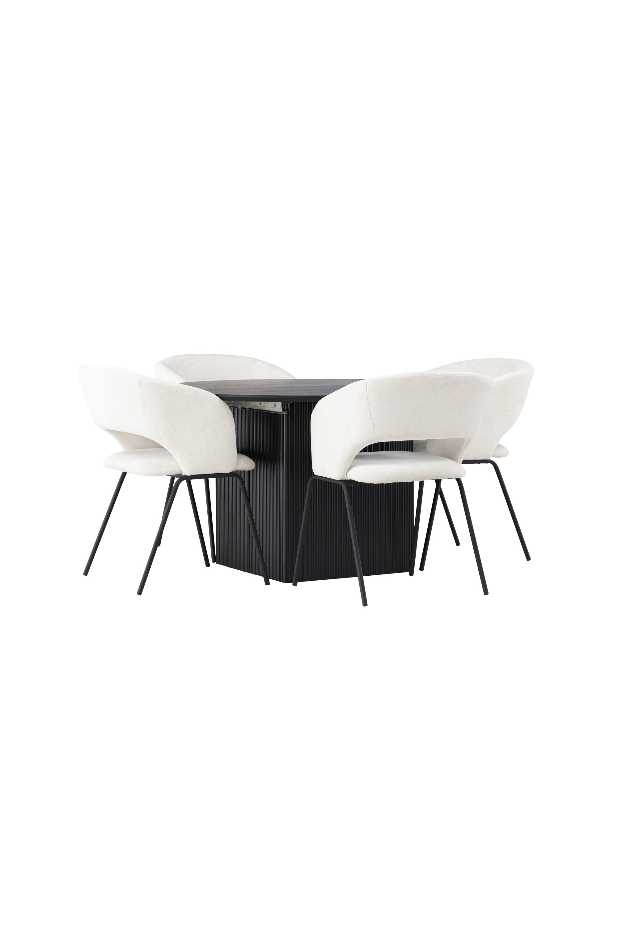 Matilda Esszimmerset + Day ⌀130cm/4St. in Schwarz, gebrochenes Weiss präsentiert im Onlineshop von KAQTU Design AG. Esszimmerset ist von Venture Home