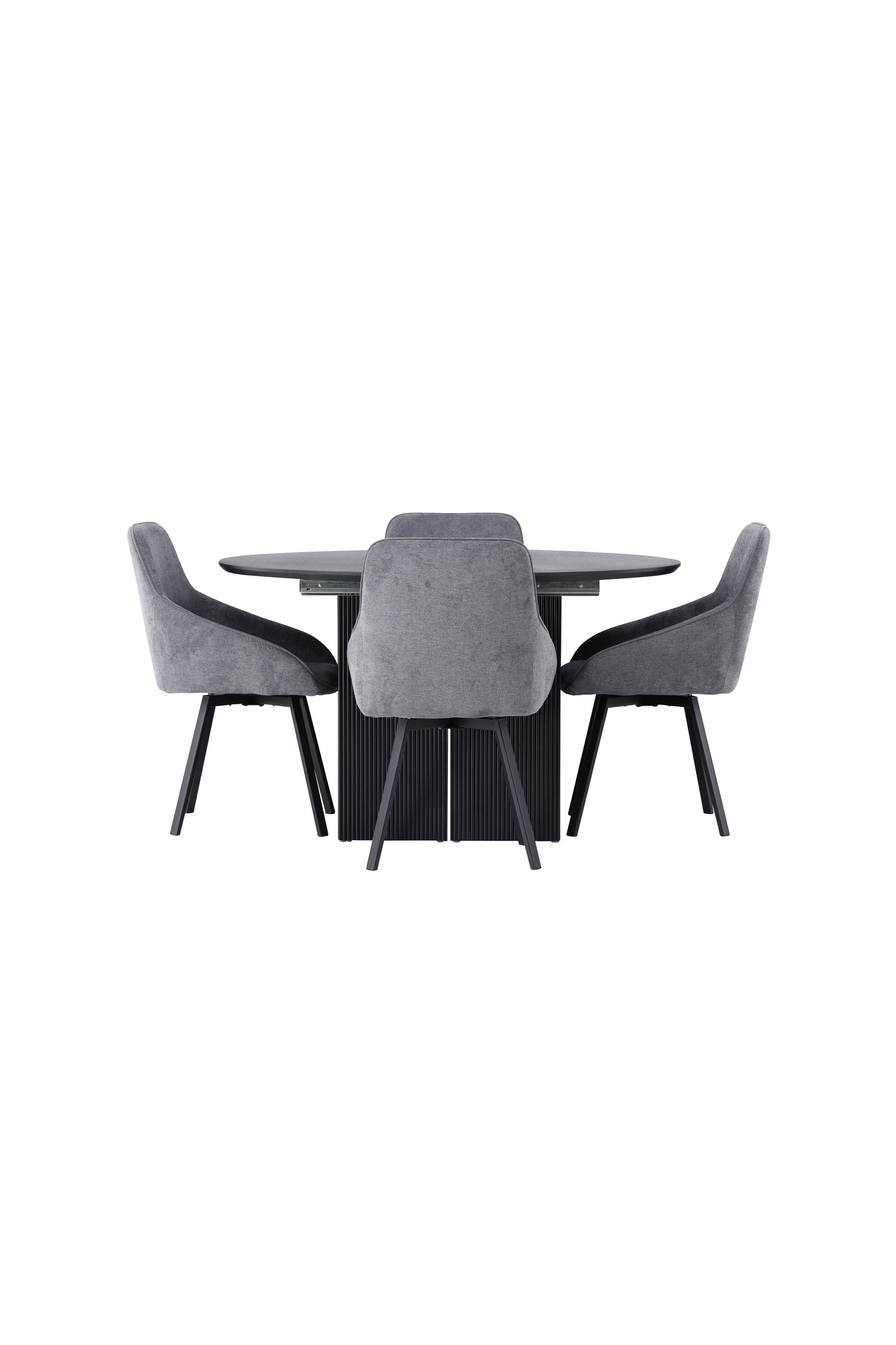 Matilda Esszimmerset + Rosie ⌀130cm/4St. in Schwarzgrau präsentiert im Onlineshop von KAQTU Design AG. Esszimmerset ist von Venture Home
