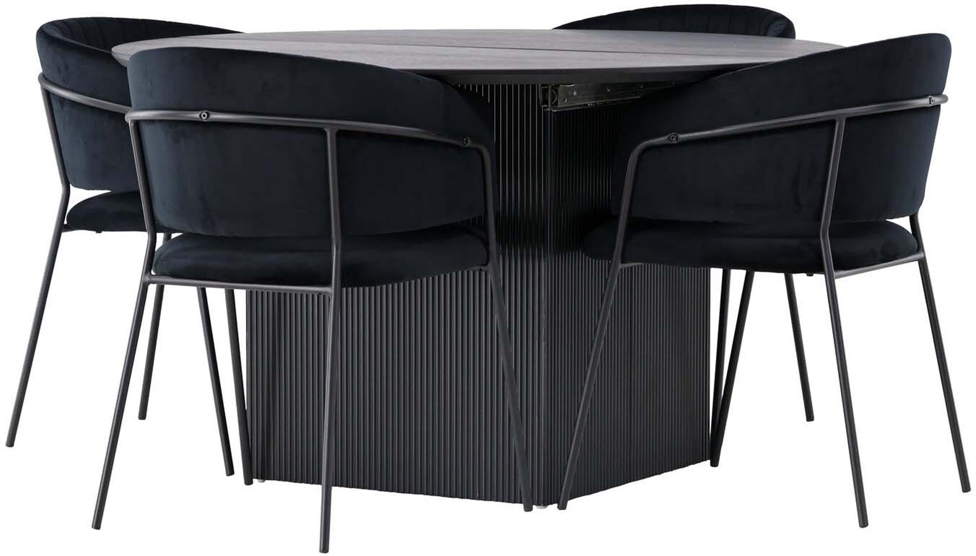 Stilvolles Matilda Esszimmerset mit Selma Tisch, 130cm, 4 Stühle.