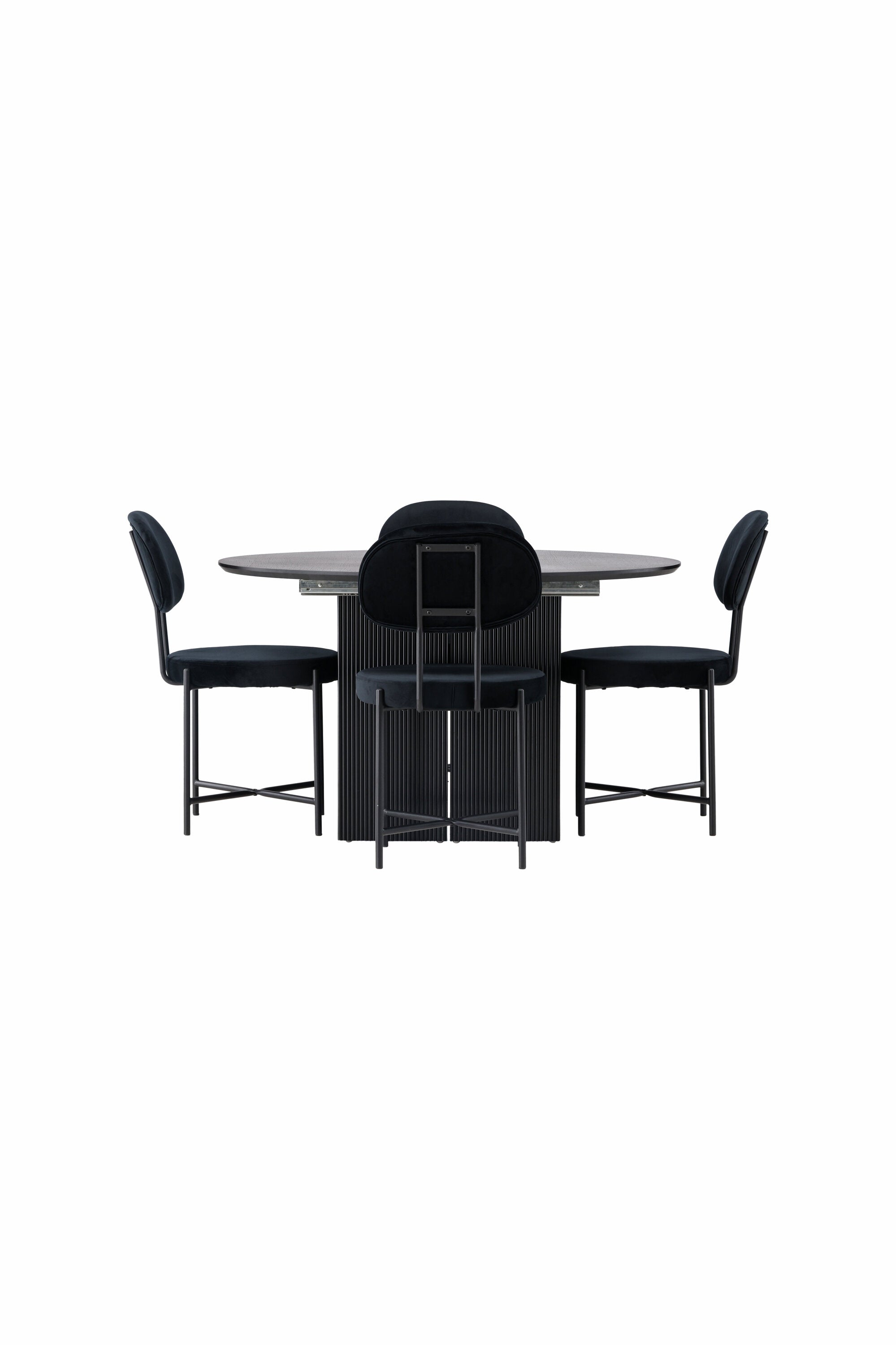 Matilda Esszimmerset + Stella ⌀130cm/4St. in Schwarz präsentiert im Onlineshop von KAQTU Design AG. Esszimmerset ist von Venture Home