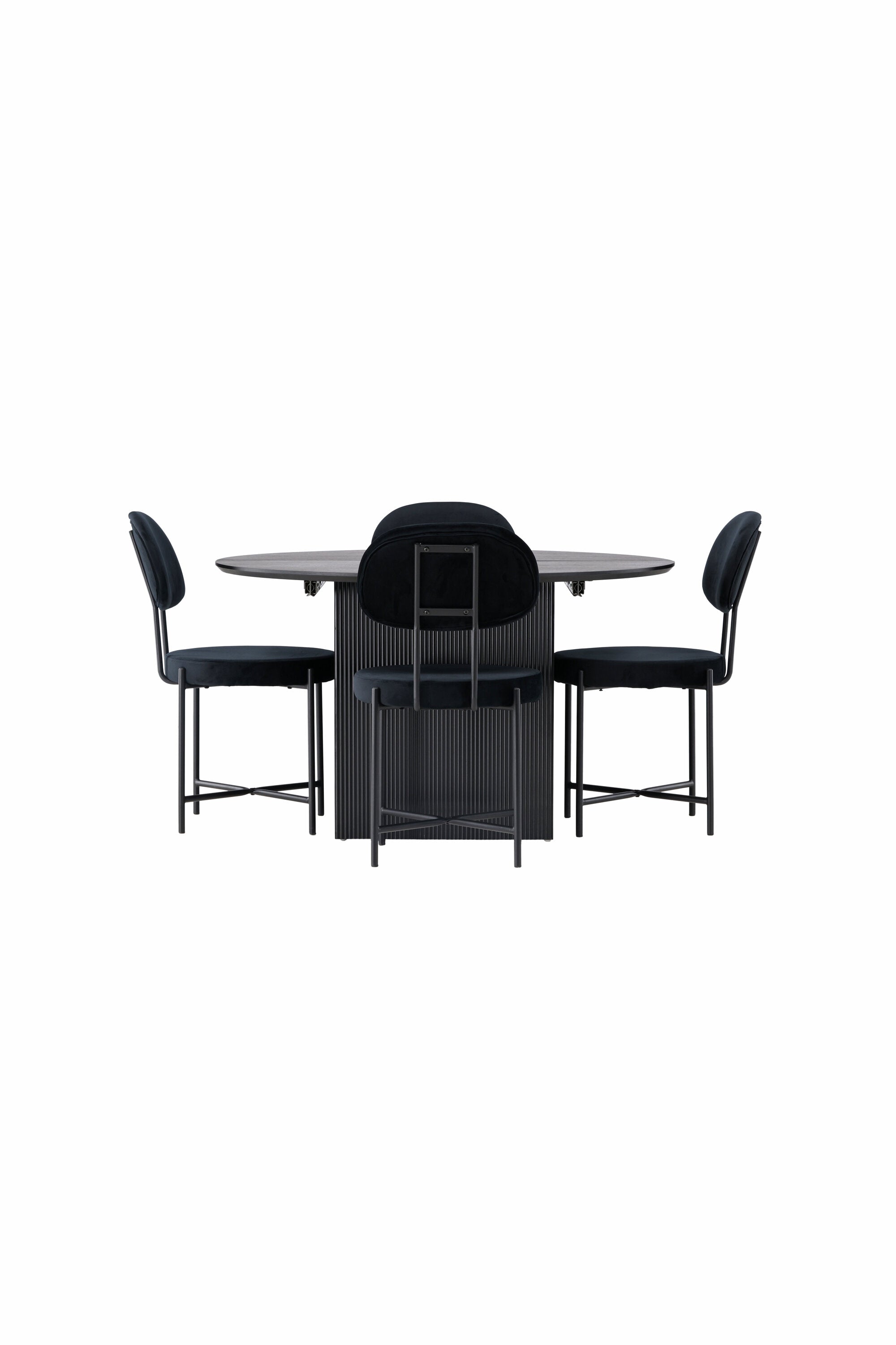 Matilda Esszimmerset + Stella ⌀130cm/4St. in Schwarz präsentiert im Onlineshop von KAQTU Design AG. Esszimmerset ist von Venture Home