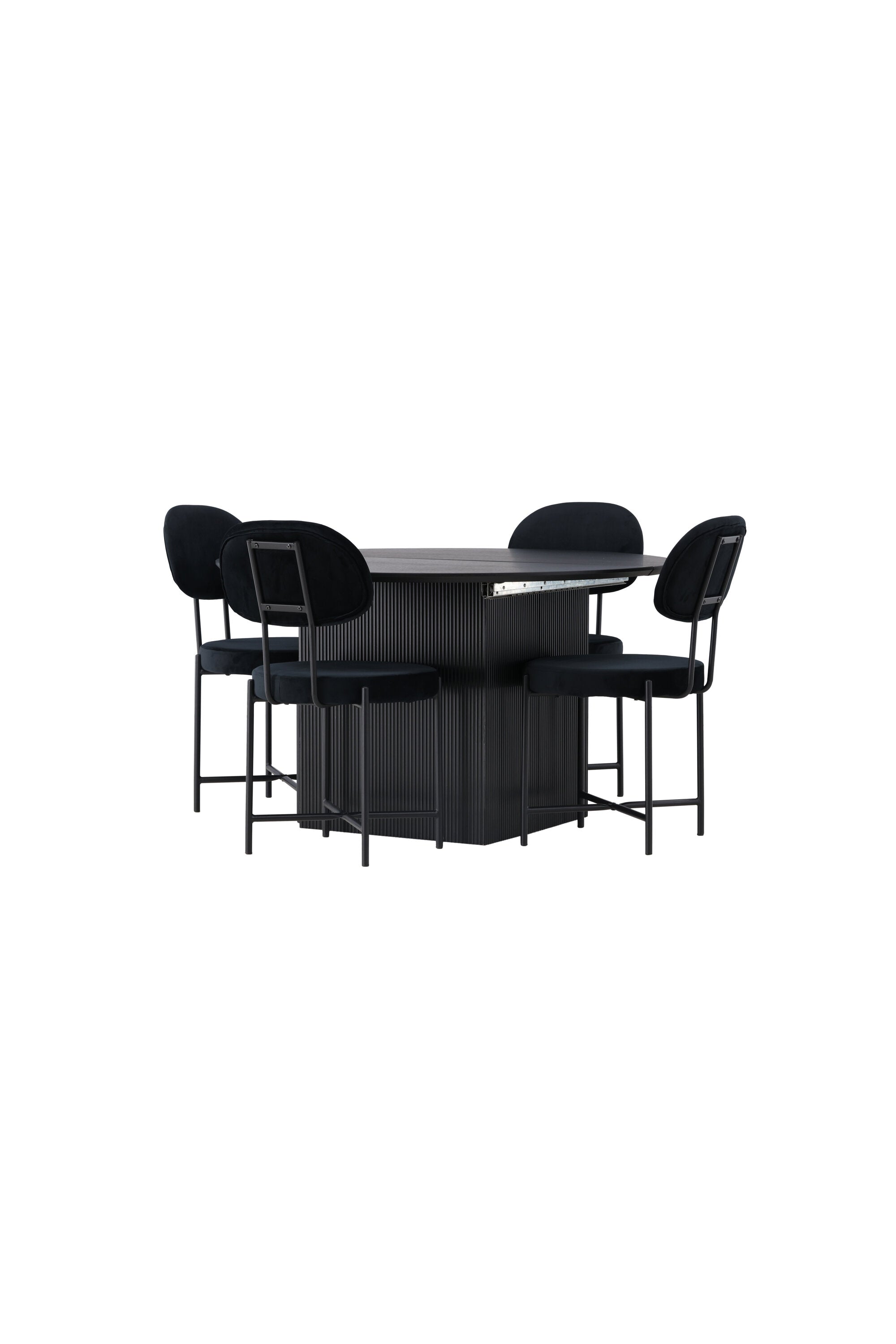 Matilda Esszimmerset + Stella ⌀130cm/4St. in Schwarz präsentiert im Onlineshop von KAQTU Design AG. Esszimmerset ist von Venture Home