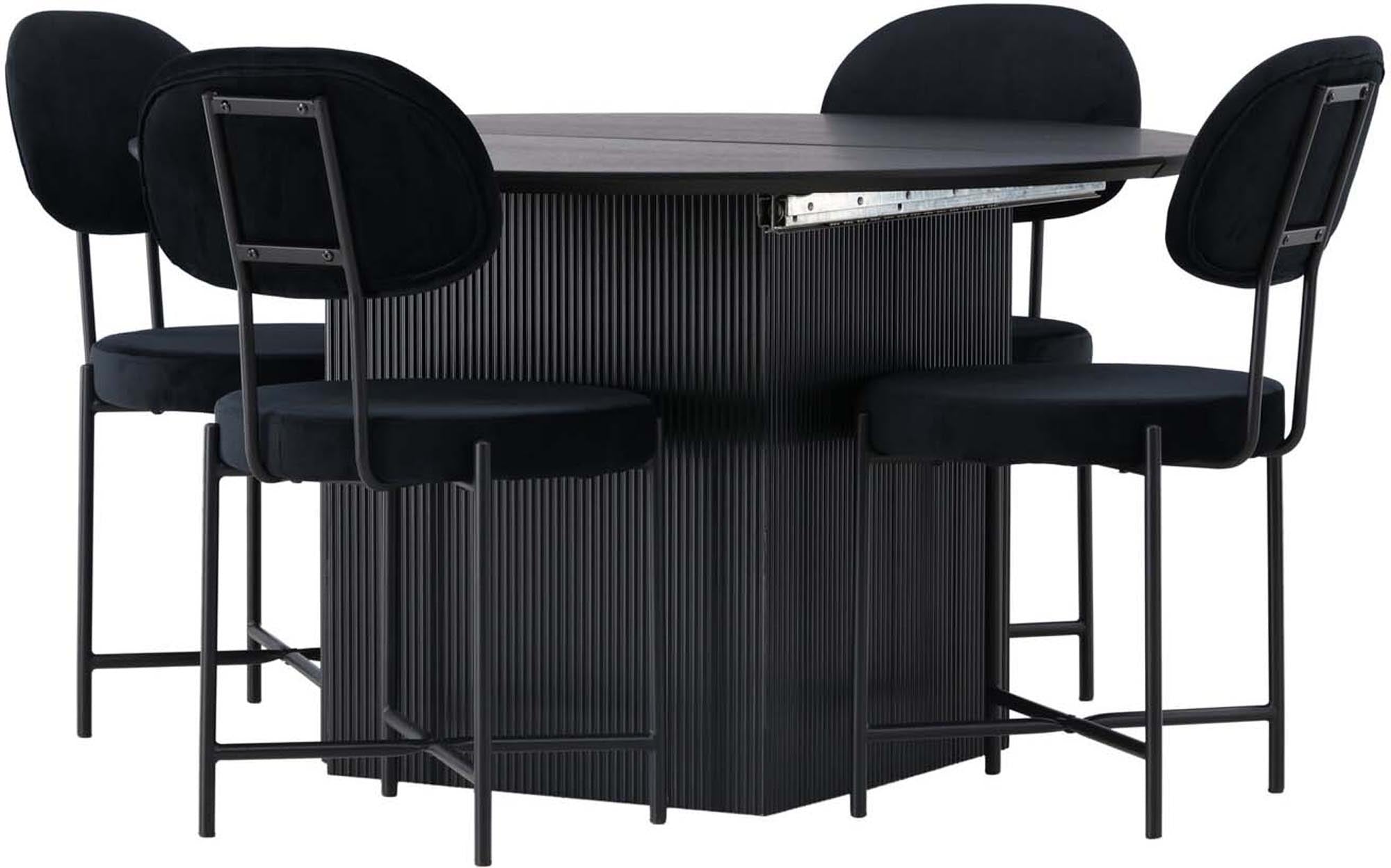 Stilvolles Matilda Esszimmerset mit Stella Tisch, 130cm, 4 Stühle.