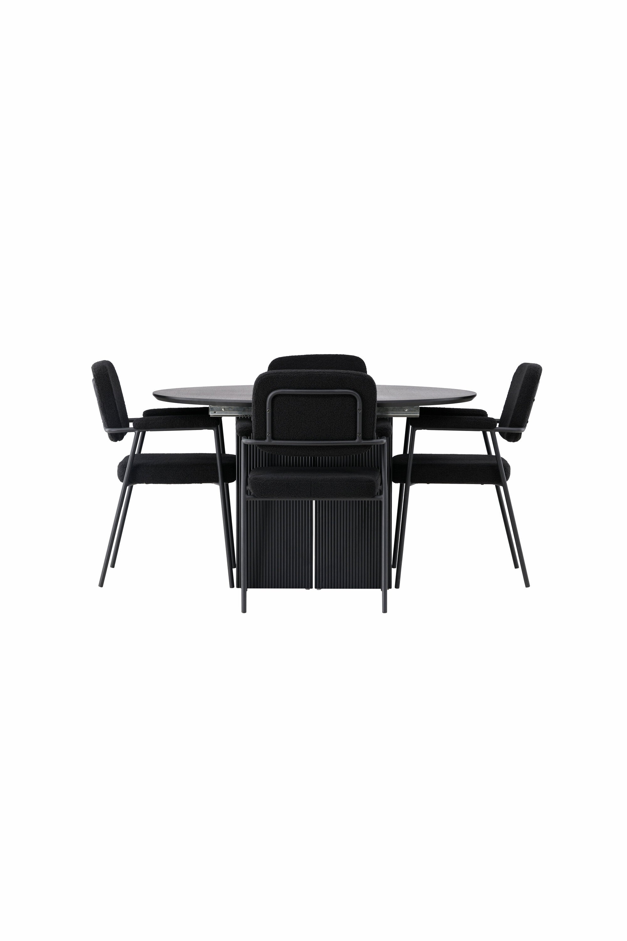 Matilda Esszimmerset + Yesterday ⌀130cm/4St. in Schwarz präsentiert im Onlineshop von KAQTU Design AG. Esszimmerset ist von Venture Home