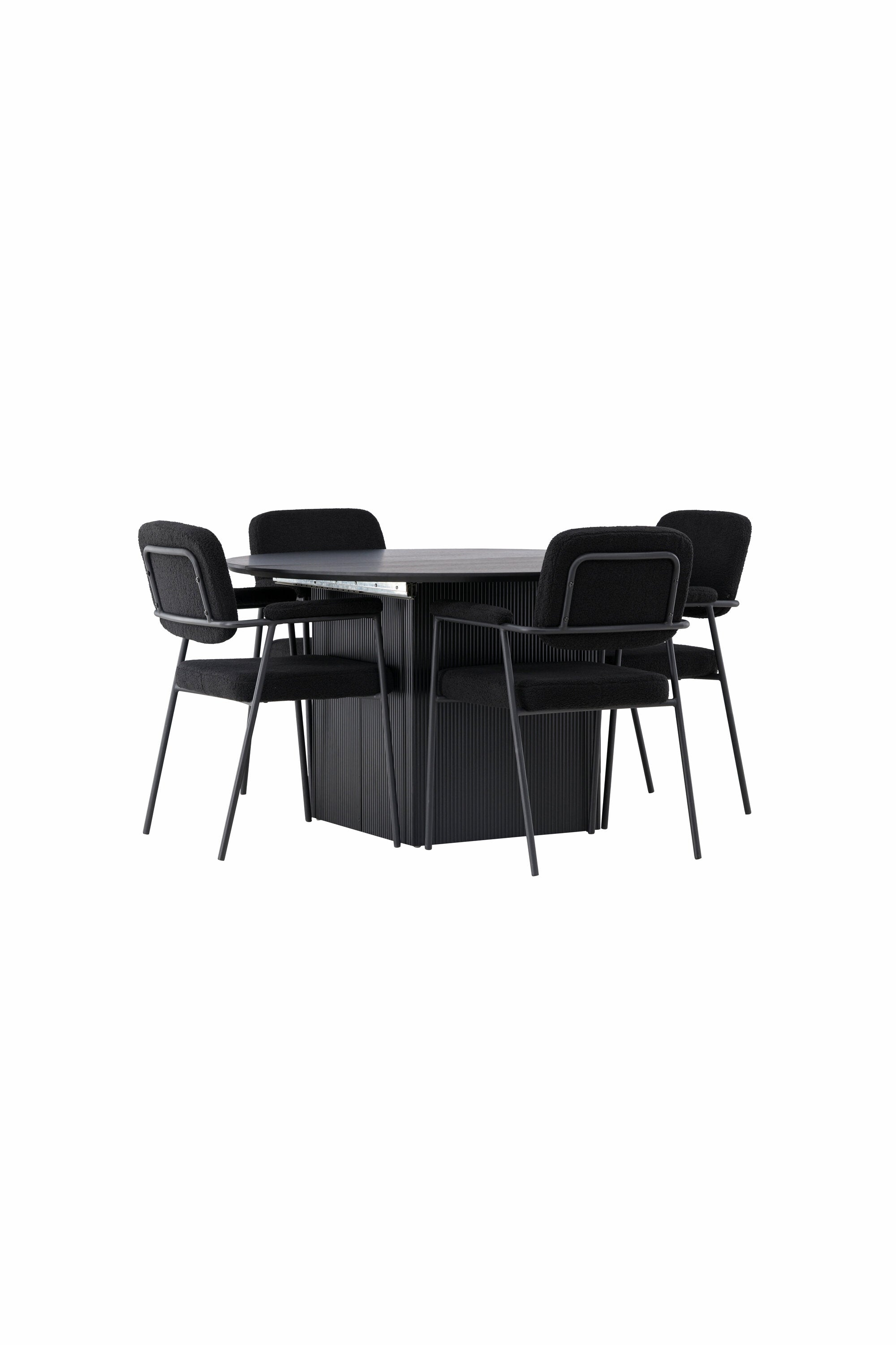 Matilda Esszimmerset + Yesterday ⌀130cm/4St. in Schwarz präsentiert im Onlineshop von KAQTU Design AG. Esszimmerset ist von Venture Home