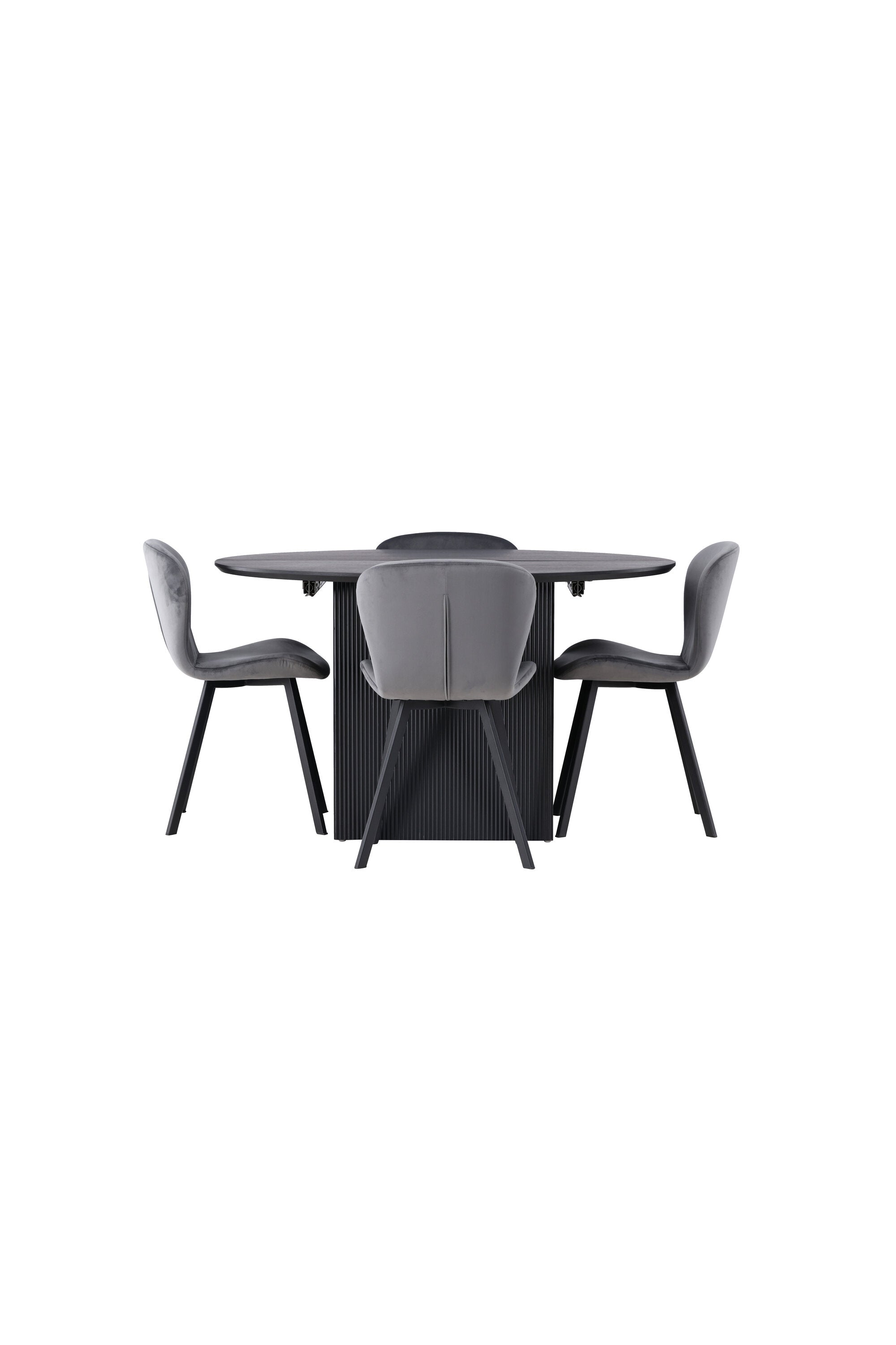 Matilda Esszimmerset + Lilja ⌀130cm/4St. in Schwarzgrau präsentiert im Onlineshop von KAQTU Design AG. Esszimmerset ist von Venture Home
