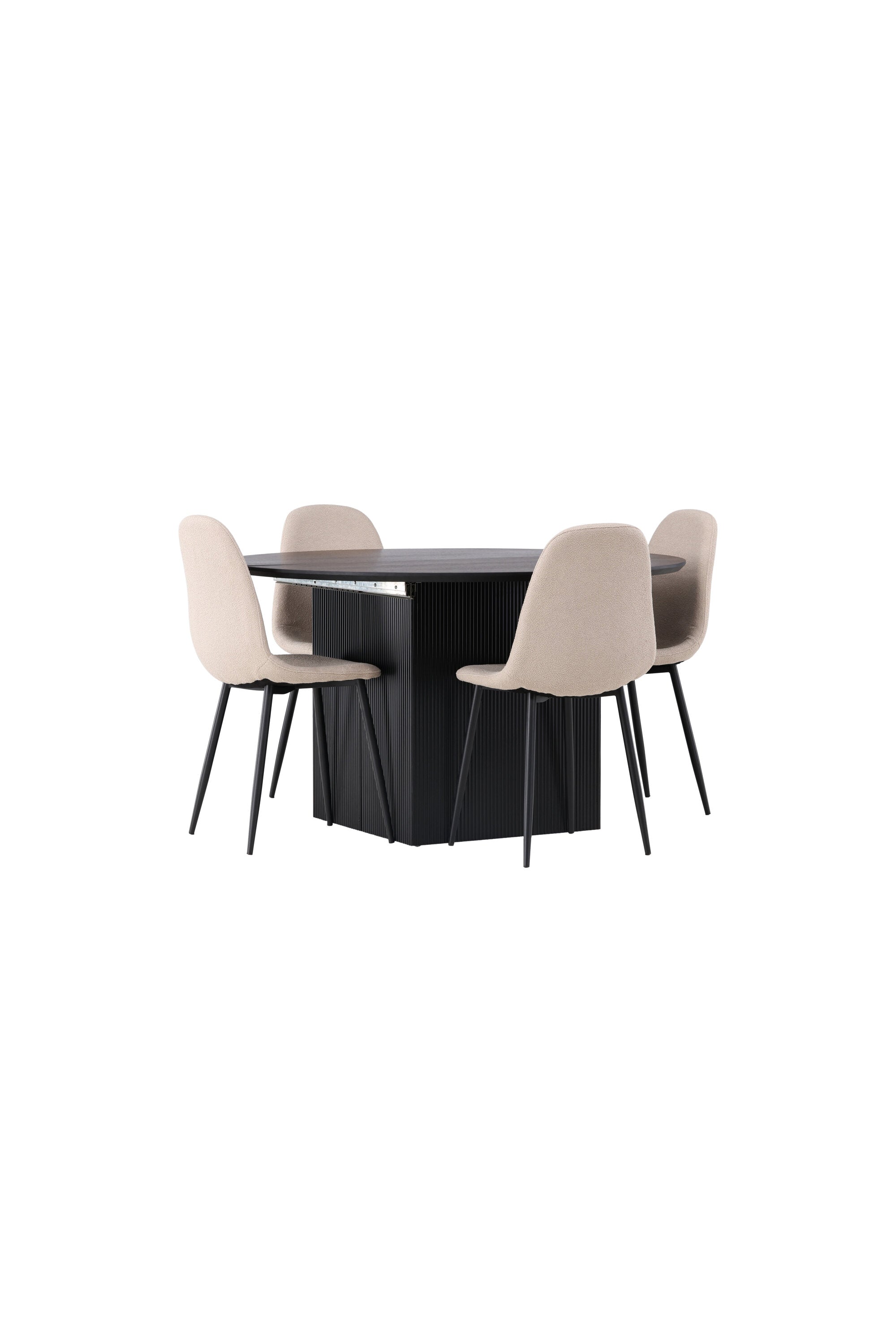 Matilda Esszimmerset + Polar ⌀130cm/4St. in Beige, Schwarz präsentiert im Onlineshop von KAQTU Design AG. Esszimmerset ist von Venture Home