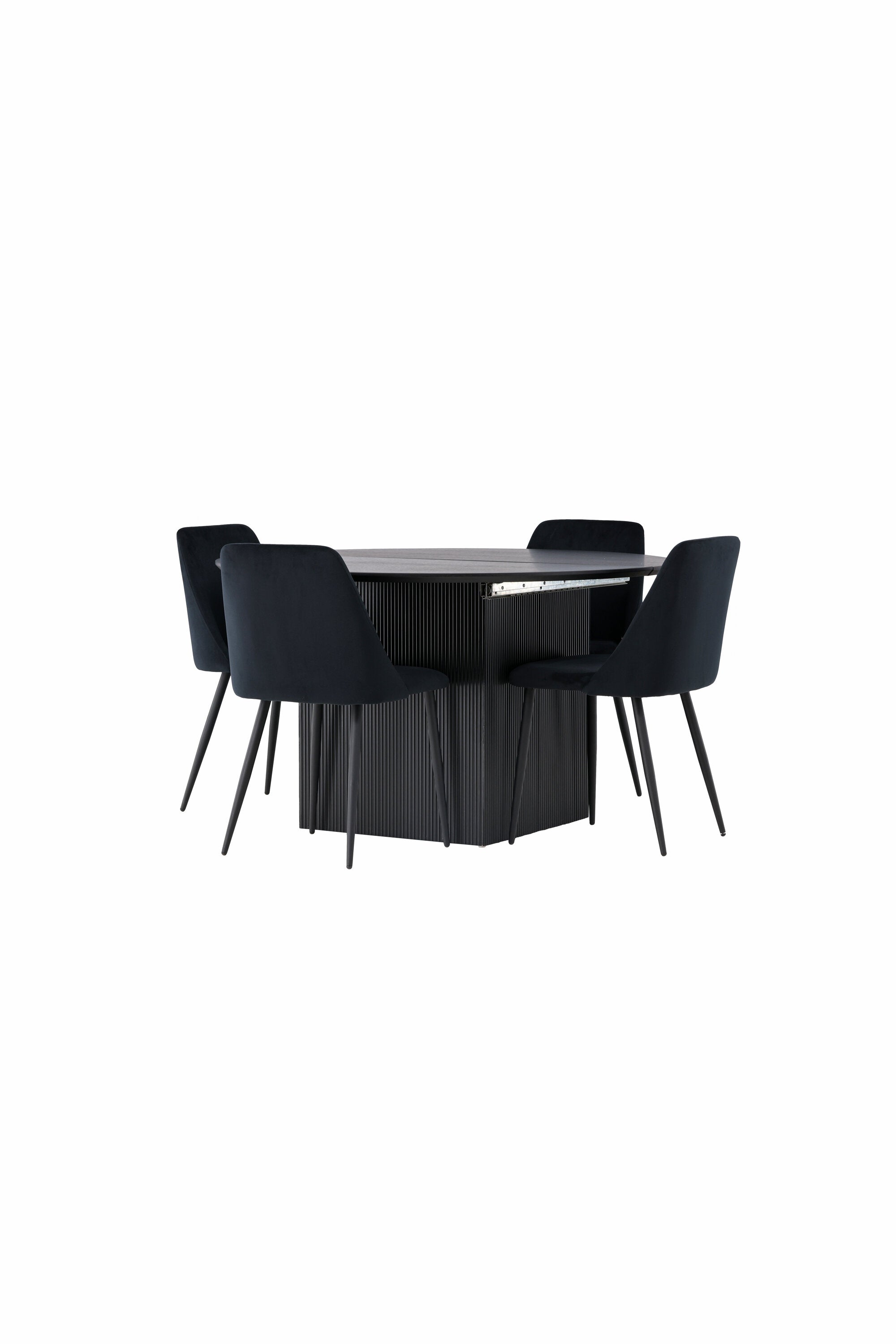Matilda Esszimmerset + Night ⌀130cm/4St. in Schwarz präsentiert im Onlineshop von KAQTU Design AG. Esszimmerset ist von Venture Home