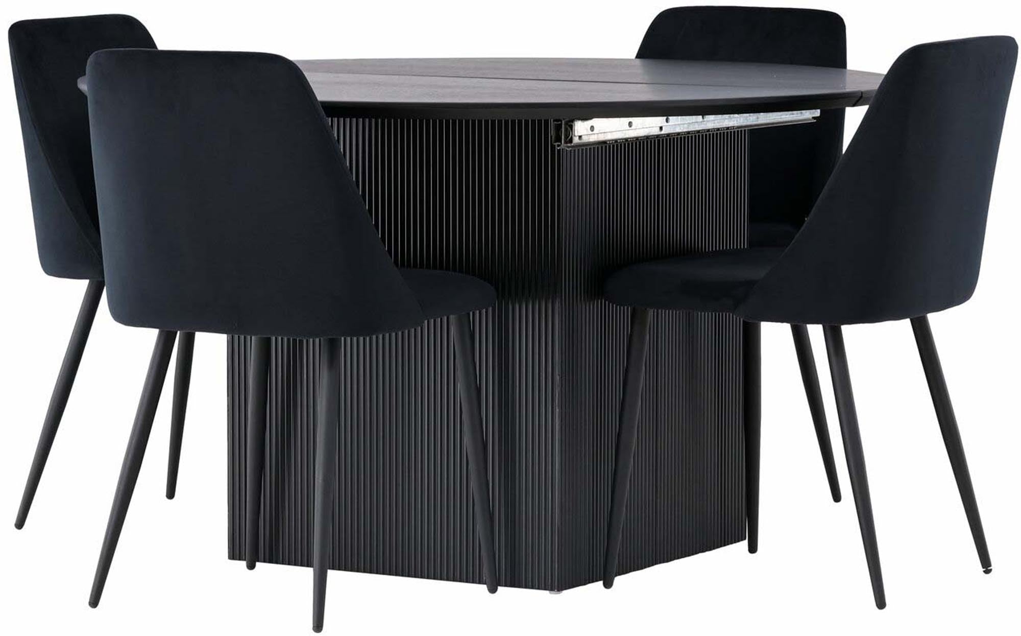 Elegantes Matilda Esszimmerset, 130cm, 4 Stühle, von Venture Home.