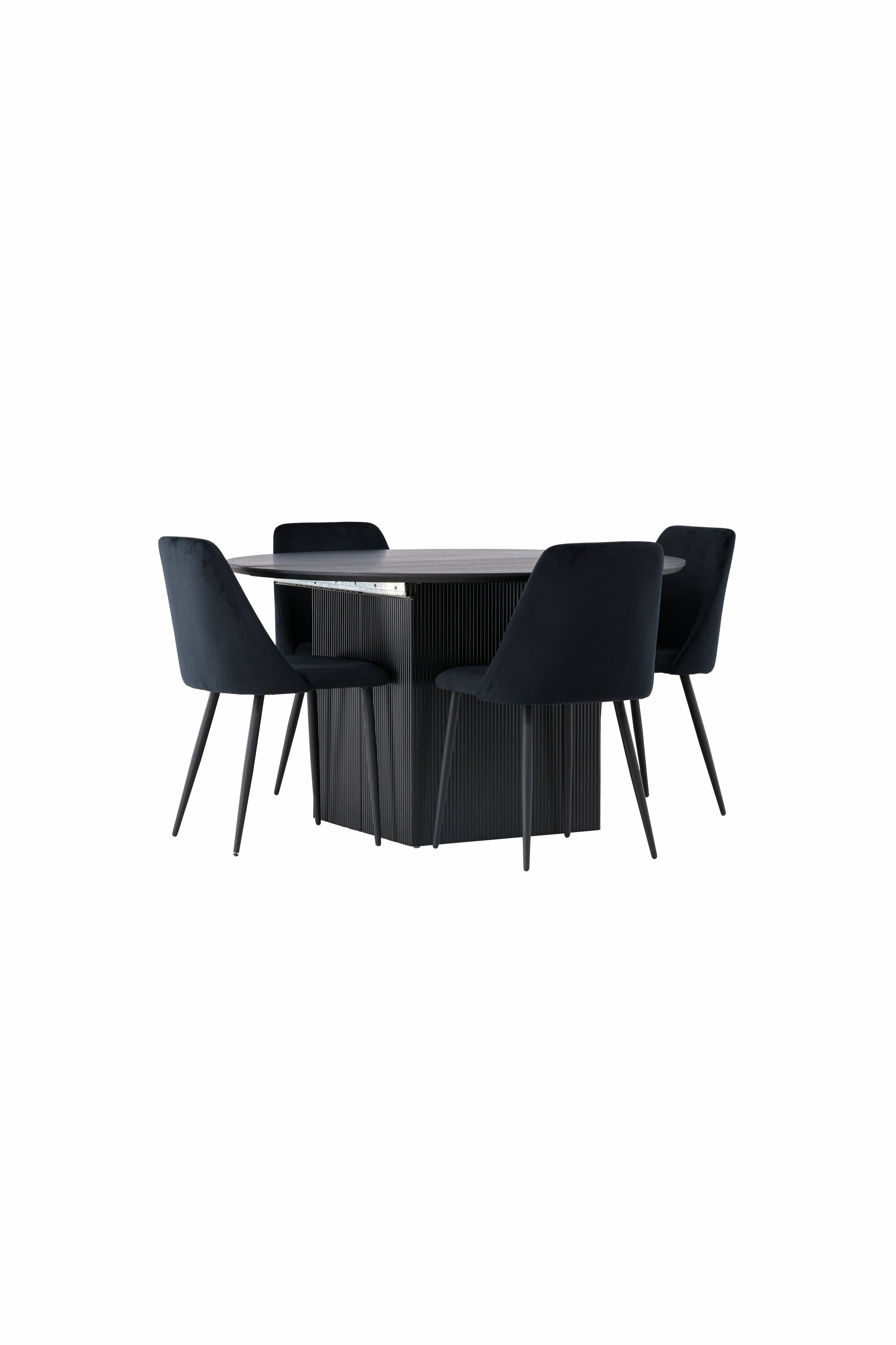 Matilda Esszimmerset + Night ⌀130cm/4St. in Schwarz präsentiert im Onlineshop von KAQTU Design AG. Esszimmerset ist von Venture Home