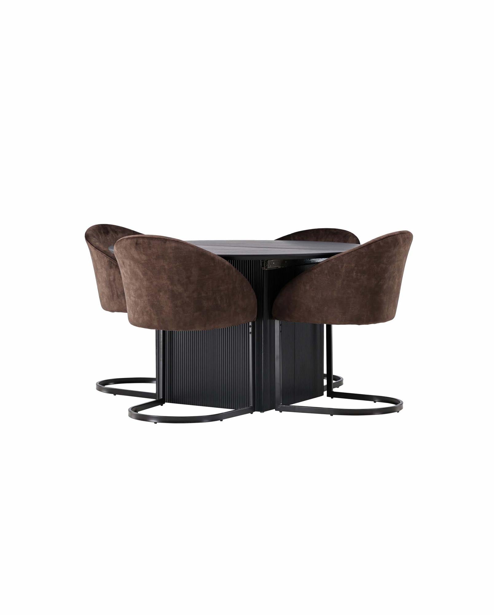 Elegantes Matilda Esszimmerset mit ausziehbarem Tisch und komfortablen Evening-Stühlen, ideal für stilvolle Dinner und gesellige Runden.