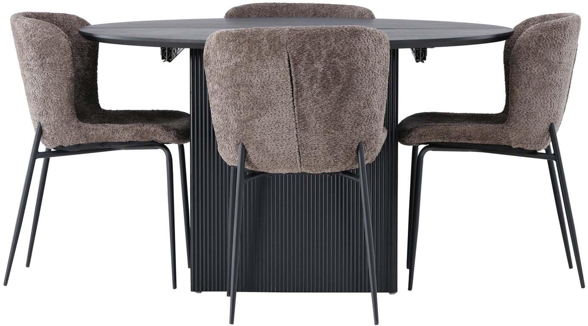 Stilvolles Esszimmerset Matilda mit rundem Tisch für 4 Personen.